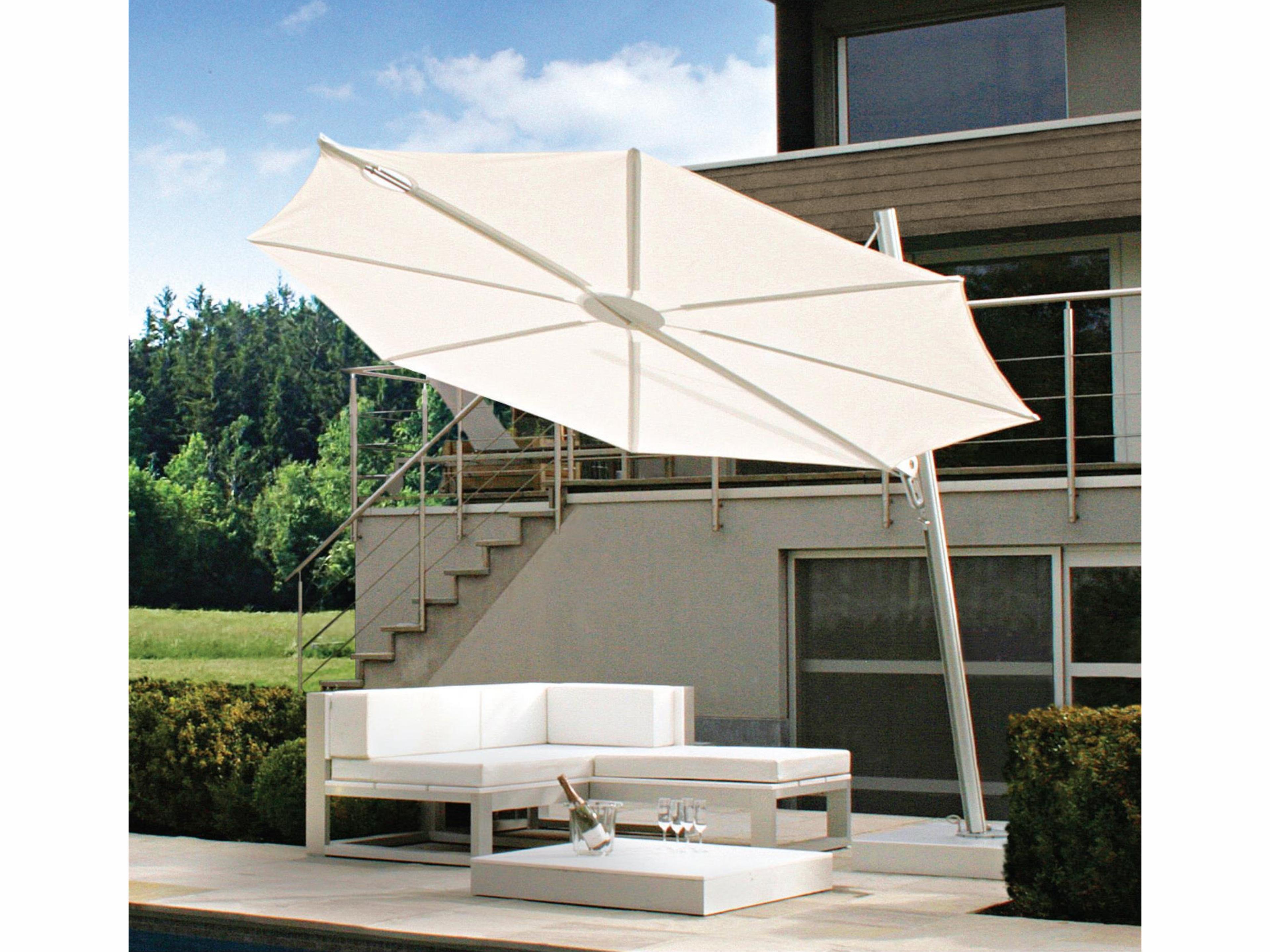 Fiberbuilt Outdoor Patio Umbrellas Euro Edge Aluminum Platinum 10 Foot Octagon Push Up Outdoor Patio Umbrella