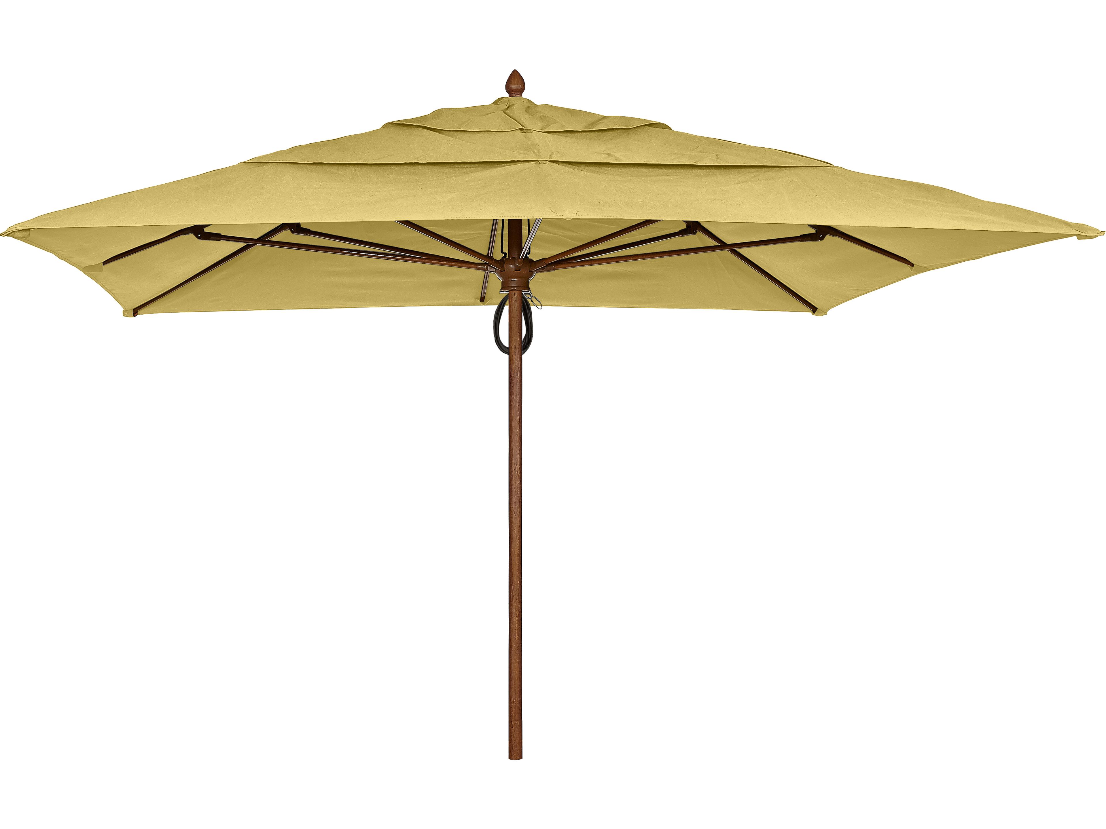 Fiberbuilt Patio Umbrellas Augusta Fiber Teak 10 Foot Square Pulley & Pin Patio Umbrella