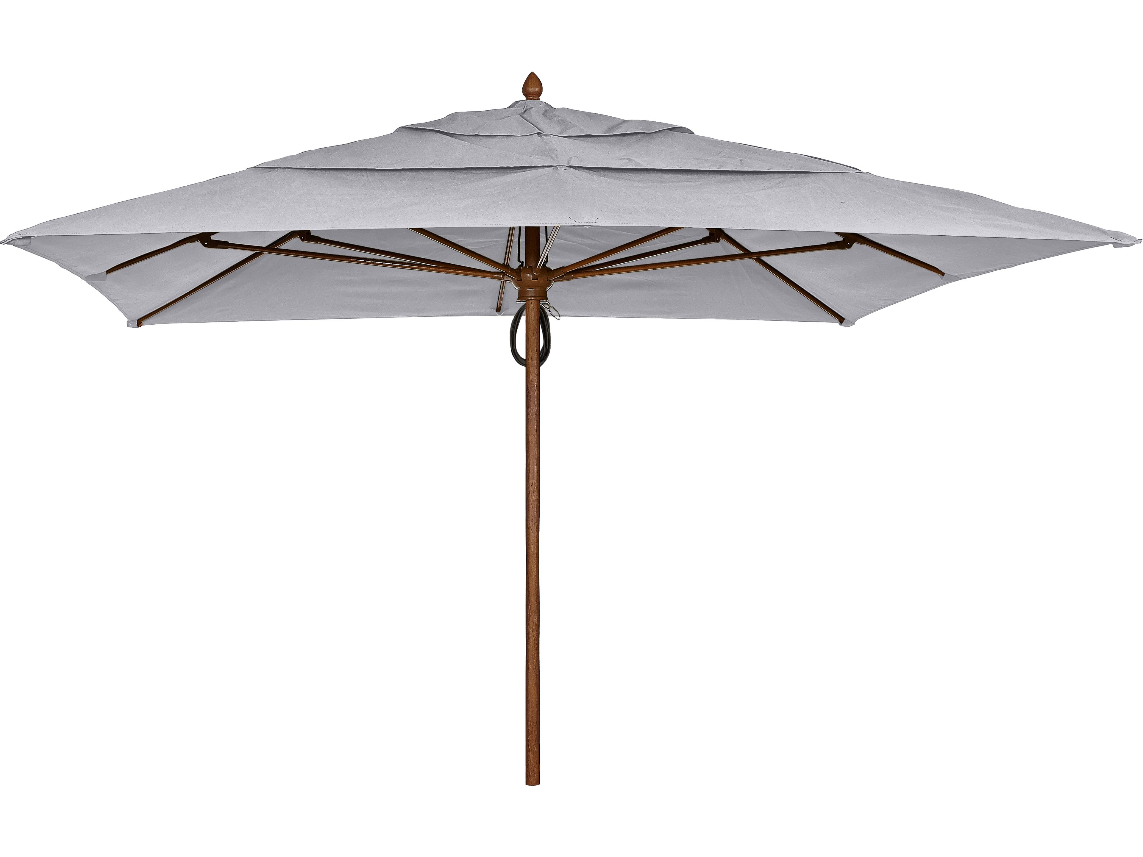 Fiberbuilt Patio Umbrellas Augusta Fiber Teak 10 Foot Square Pulley & Pin Patio Umbrella