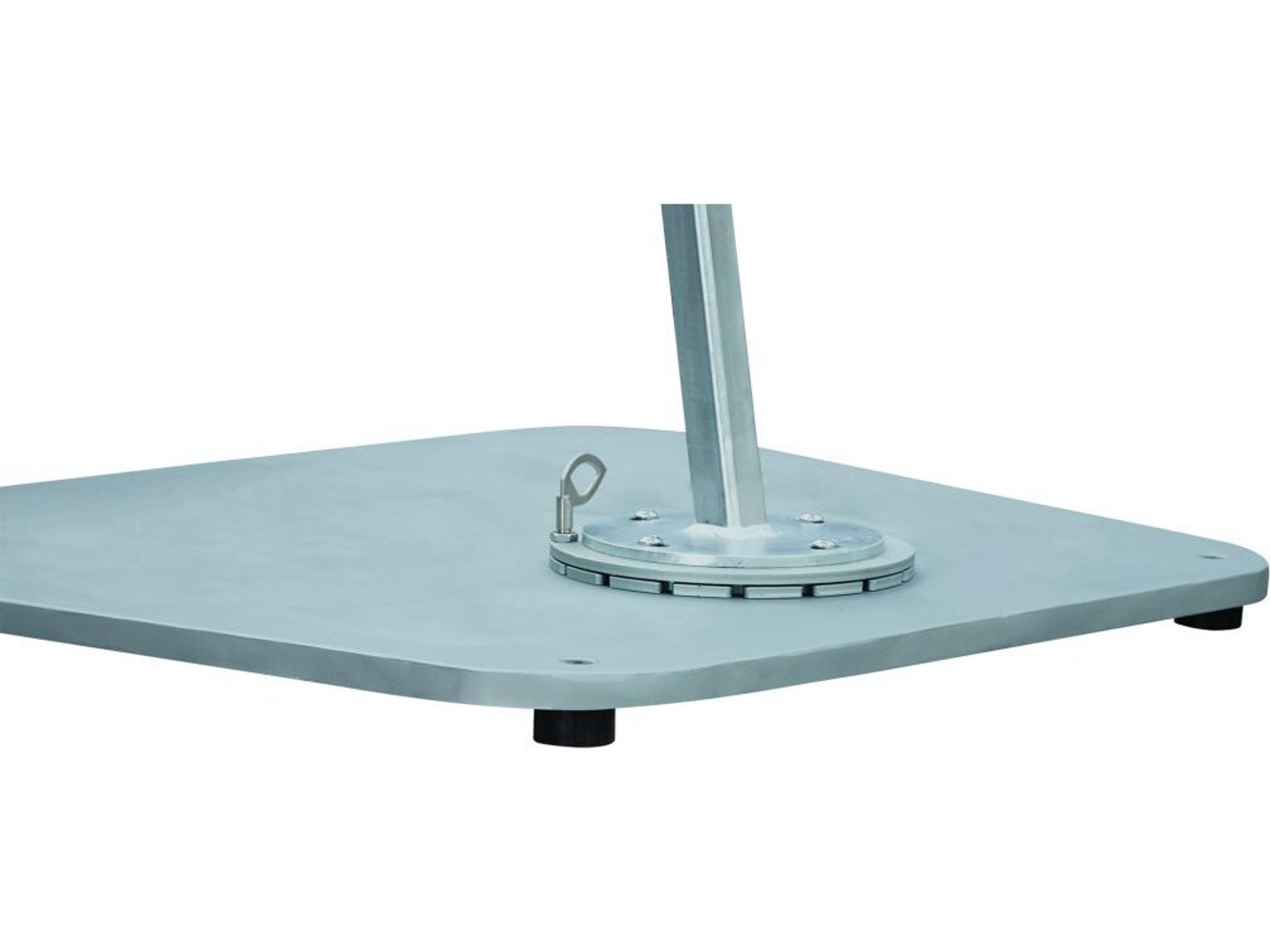 Fiberbuilt Euro Edge Aluminum Platinum 10 Foot Square Push Button Outdoor Patio Umbrella