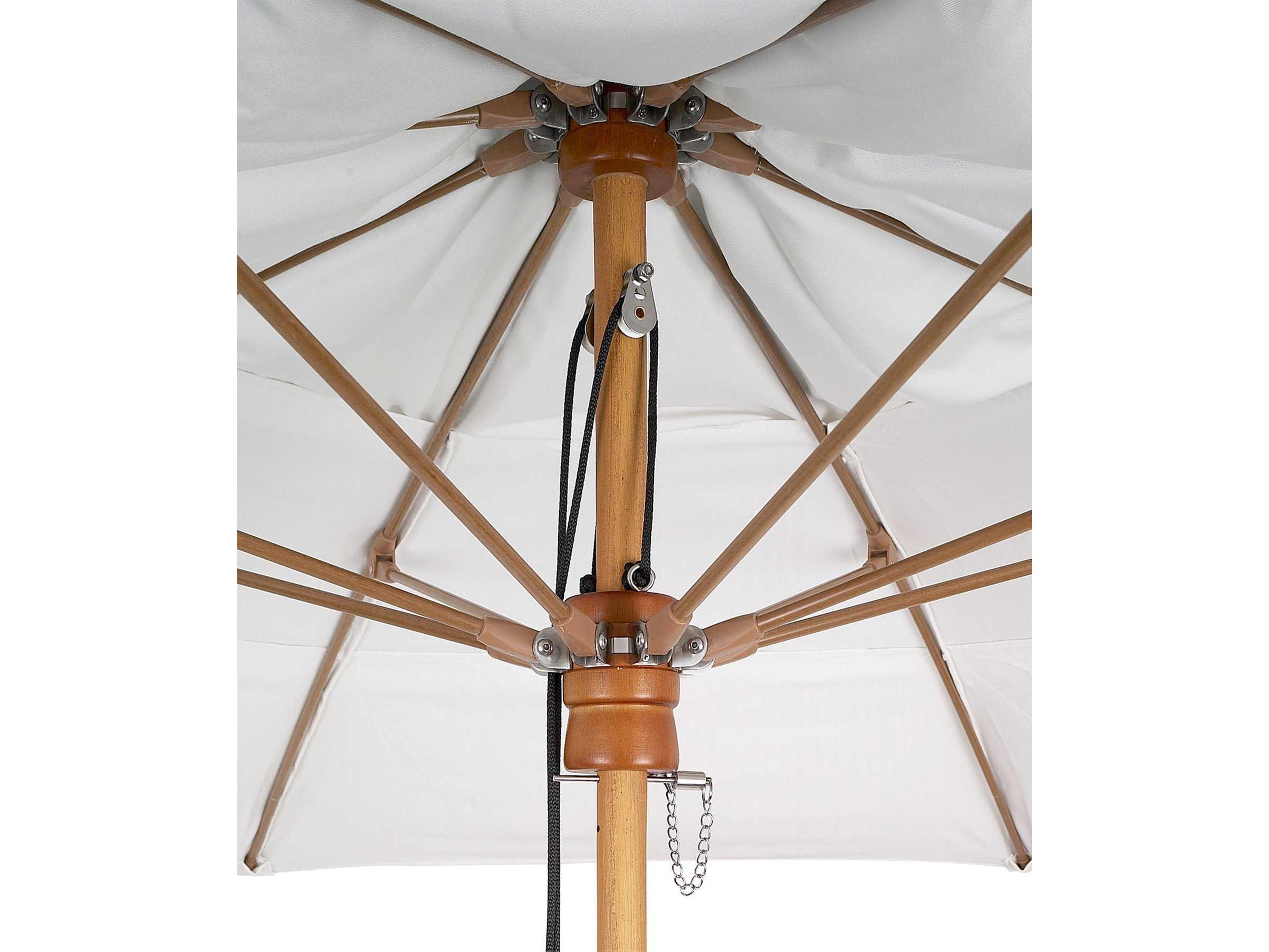 Fiberbuilt Bridgewater Fiber Teak 11 Foot Octagon Pulley Wood Outdoor Patio Umbrella