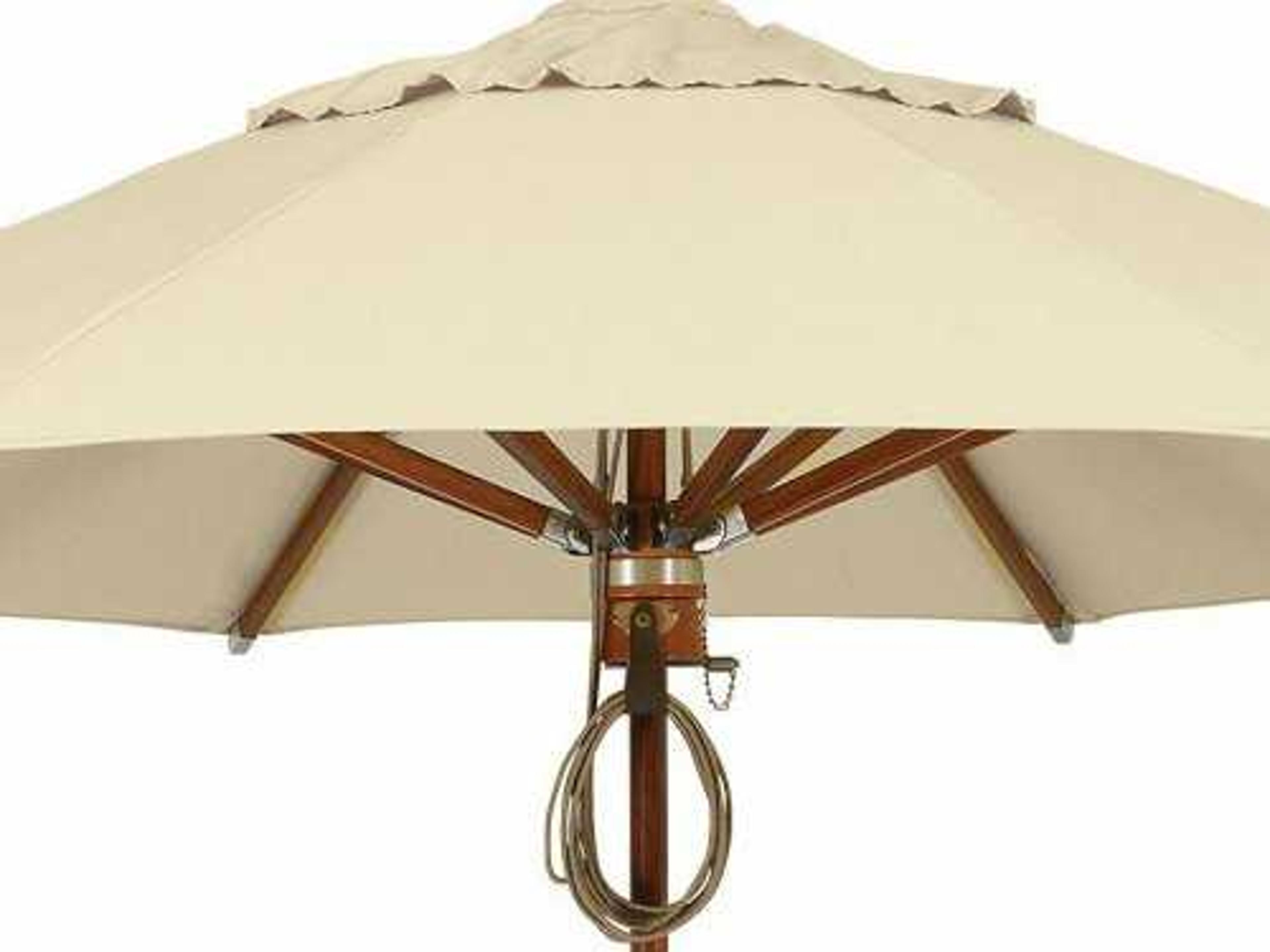 Fiberbuilt Wood 11 Foot Octagon Pulley Lift Outdoor Patio Umbrella