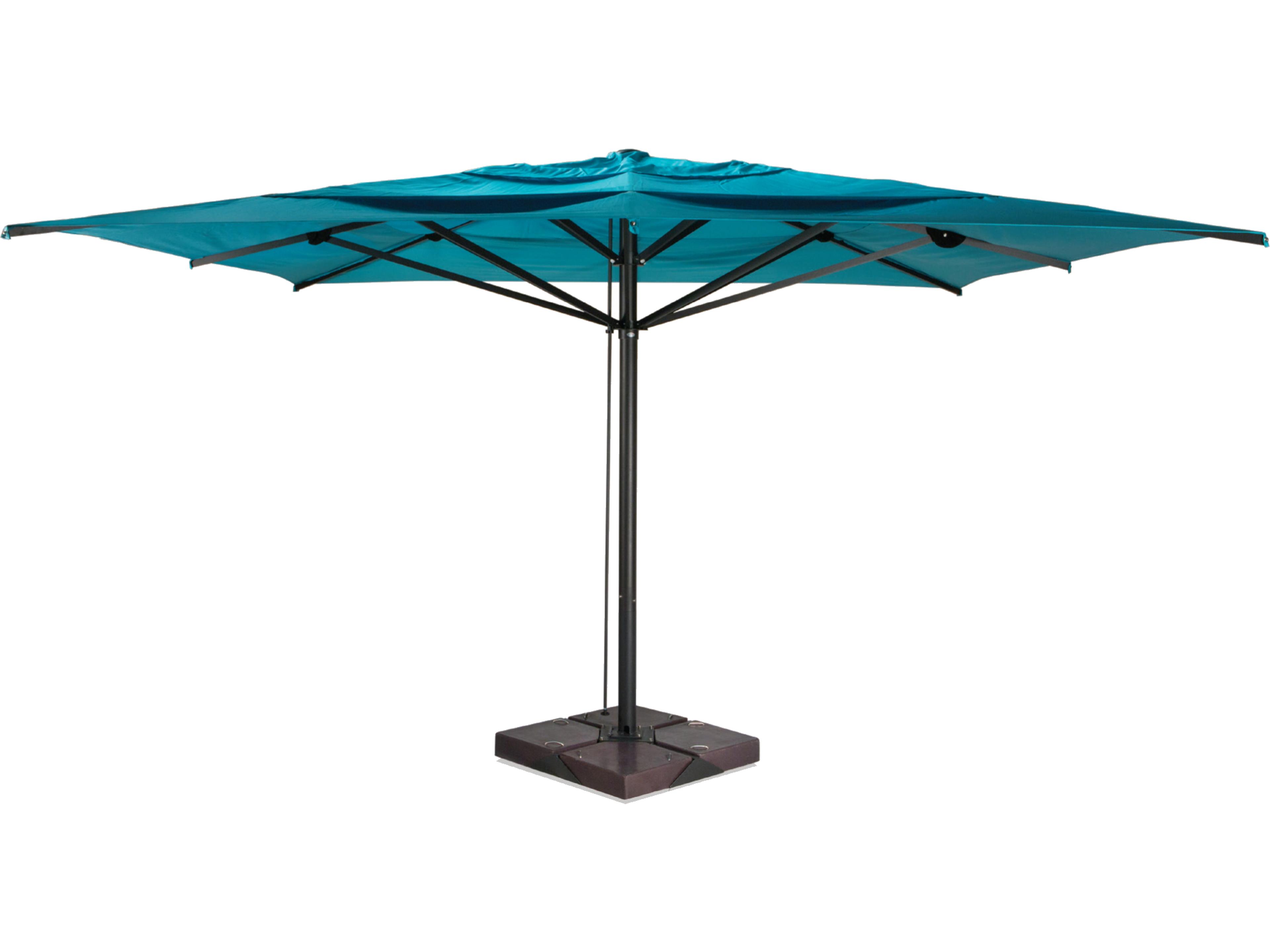Fiberbuilt Outdoor Patio Umbrellas Euro - Venice Aluminum 16 Foot Square Manual Lift Outdoor Patio Umbrella