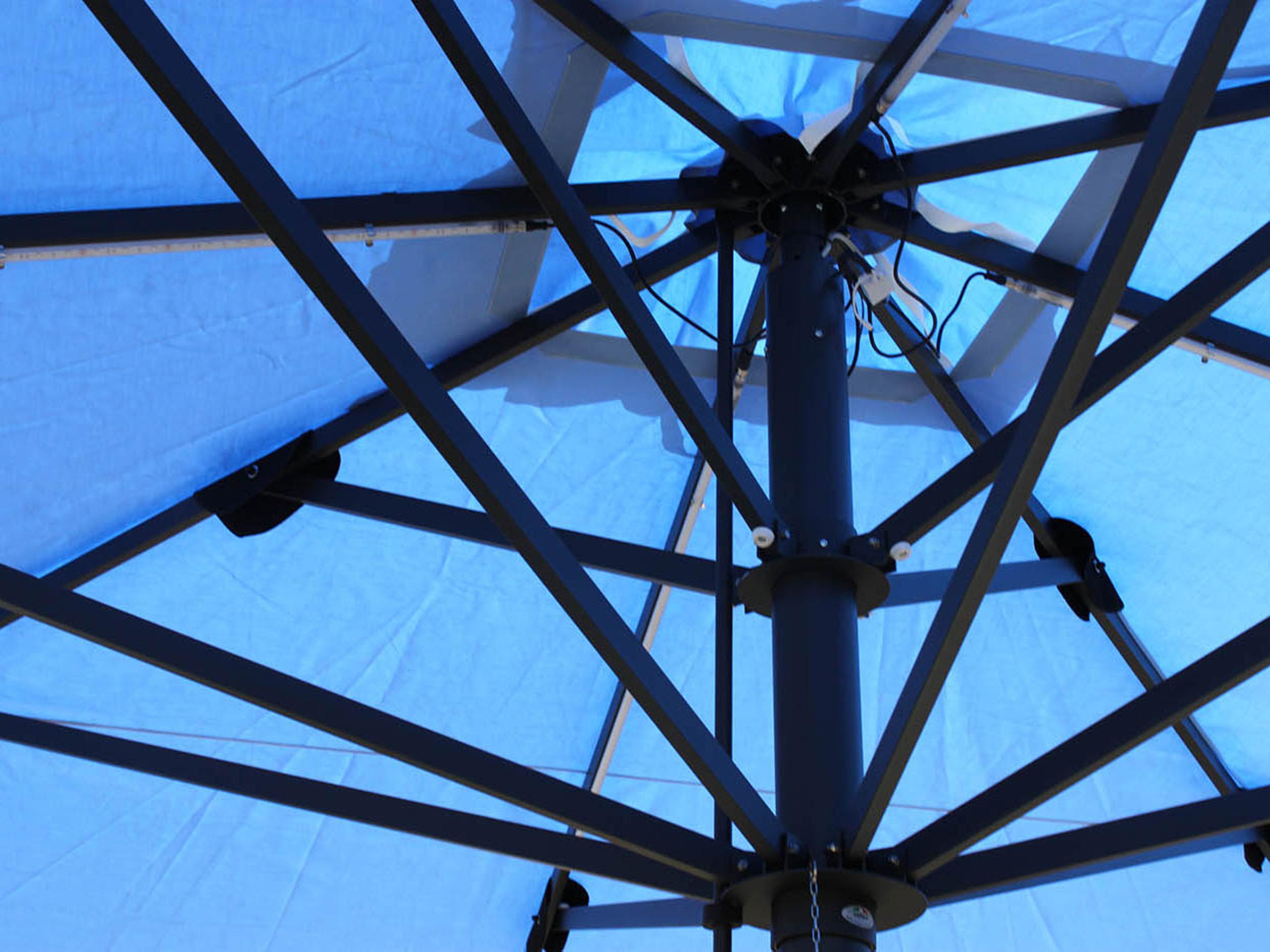 Fiberbuilt Patio Umbrellas Euro - Venice Aluminum Carbon 20 Foot Square Manual Lift Patio Umbrella