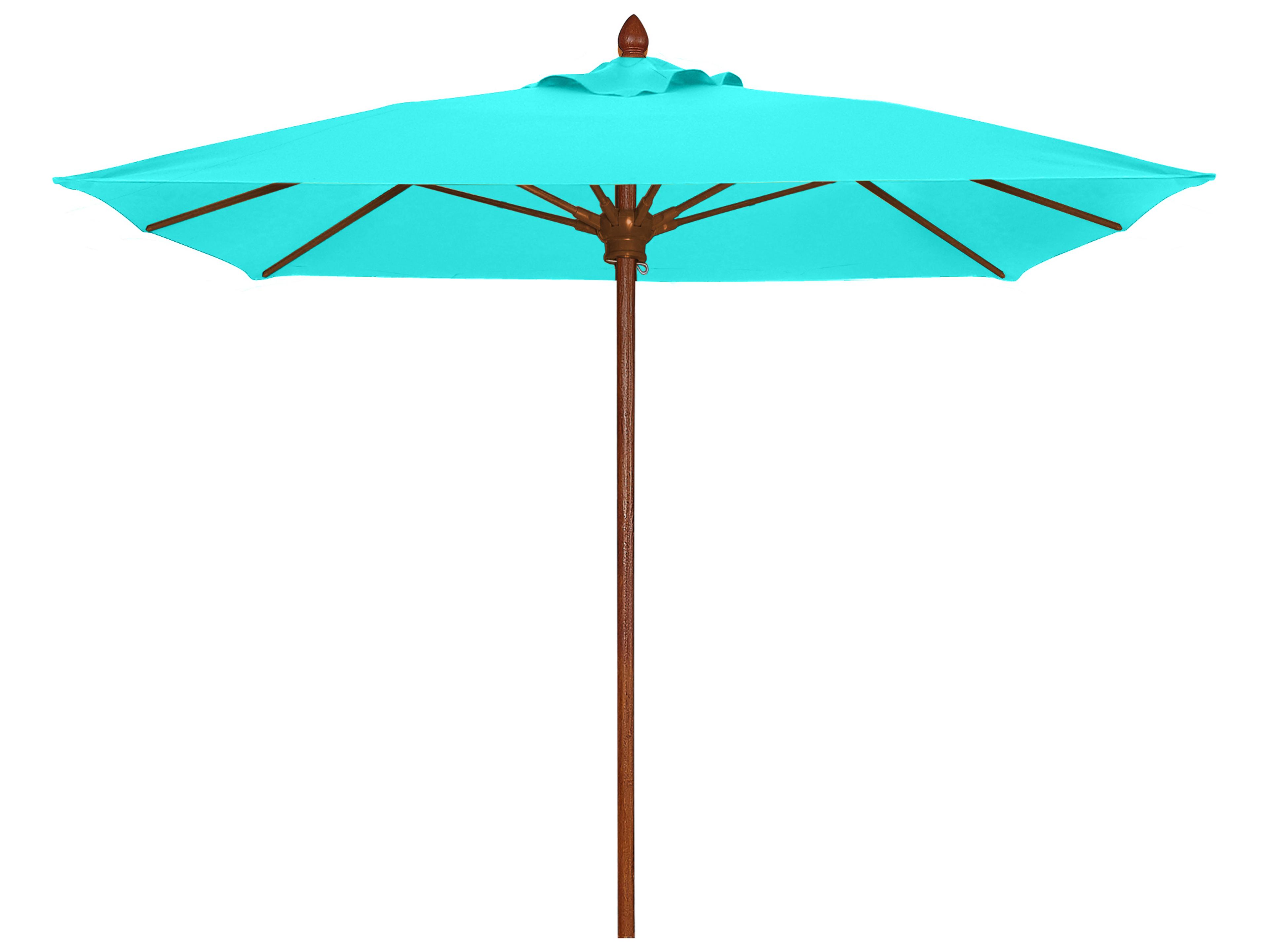 Fiberbuilt Outdoor Umbrellas Augusta Fiber Teak 6 Foot Square Pully Lift Outdoor Umbrella