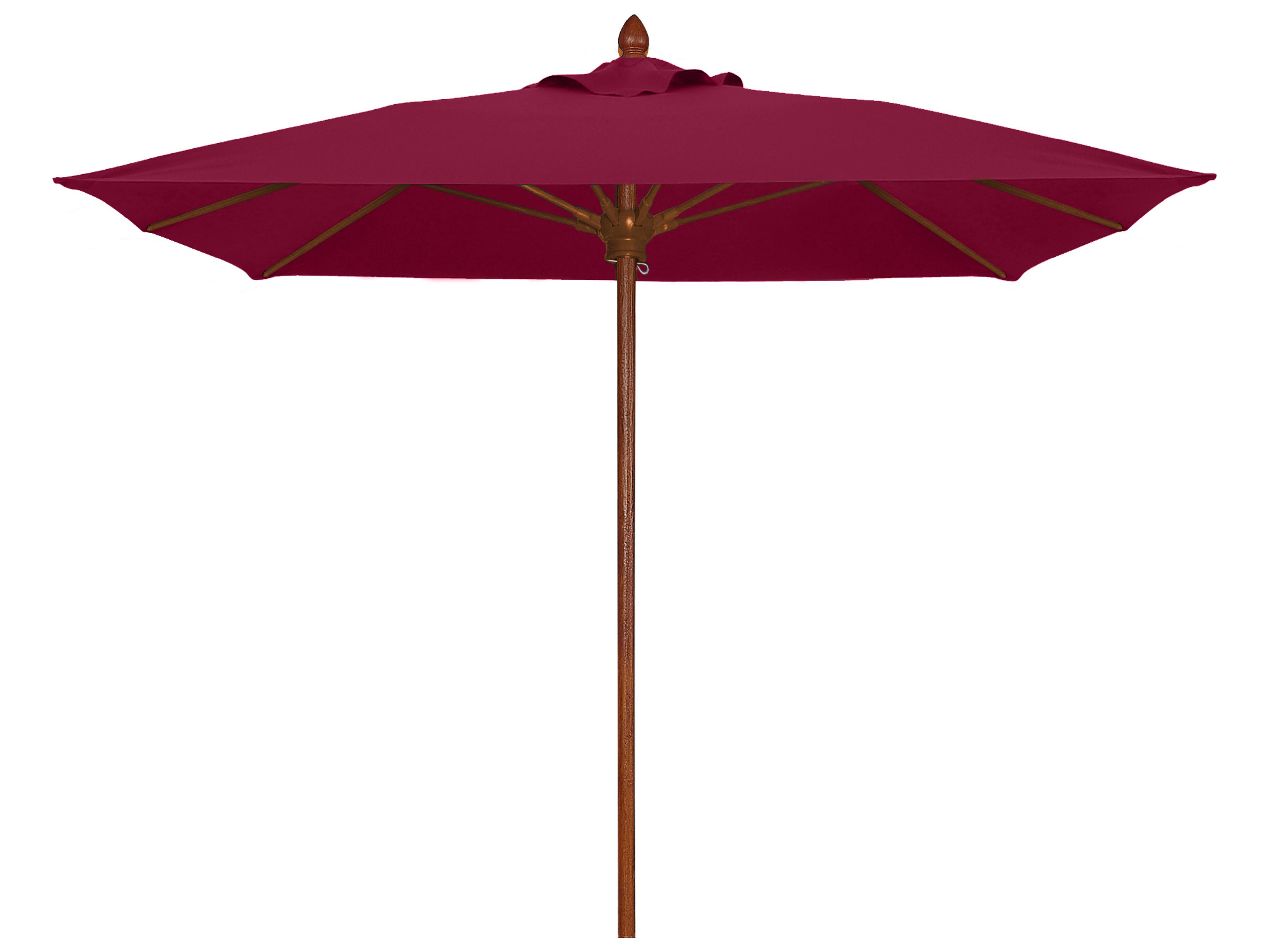 Fiberbuilt Outdoor Umbrellas Augusta Fiber Teak 6 Foot Square Pully Lift Outdoor Umbrella