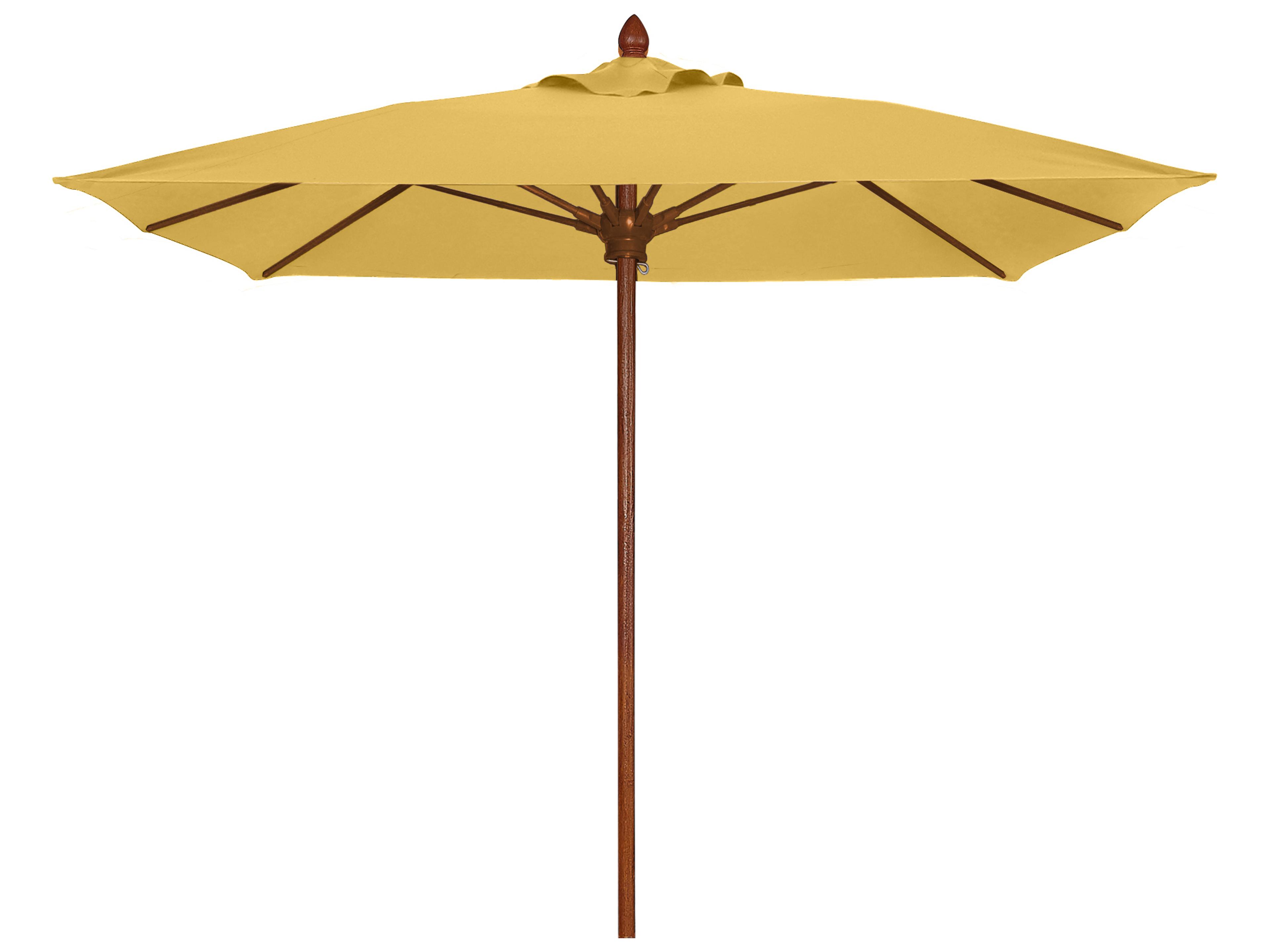 Fiberbuilt Outdoor Umbrellas Augusta Fiber Teak 6 Foot Square Pully Lift Outdoor Umbrella