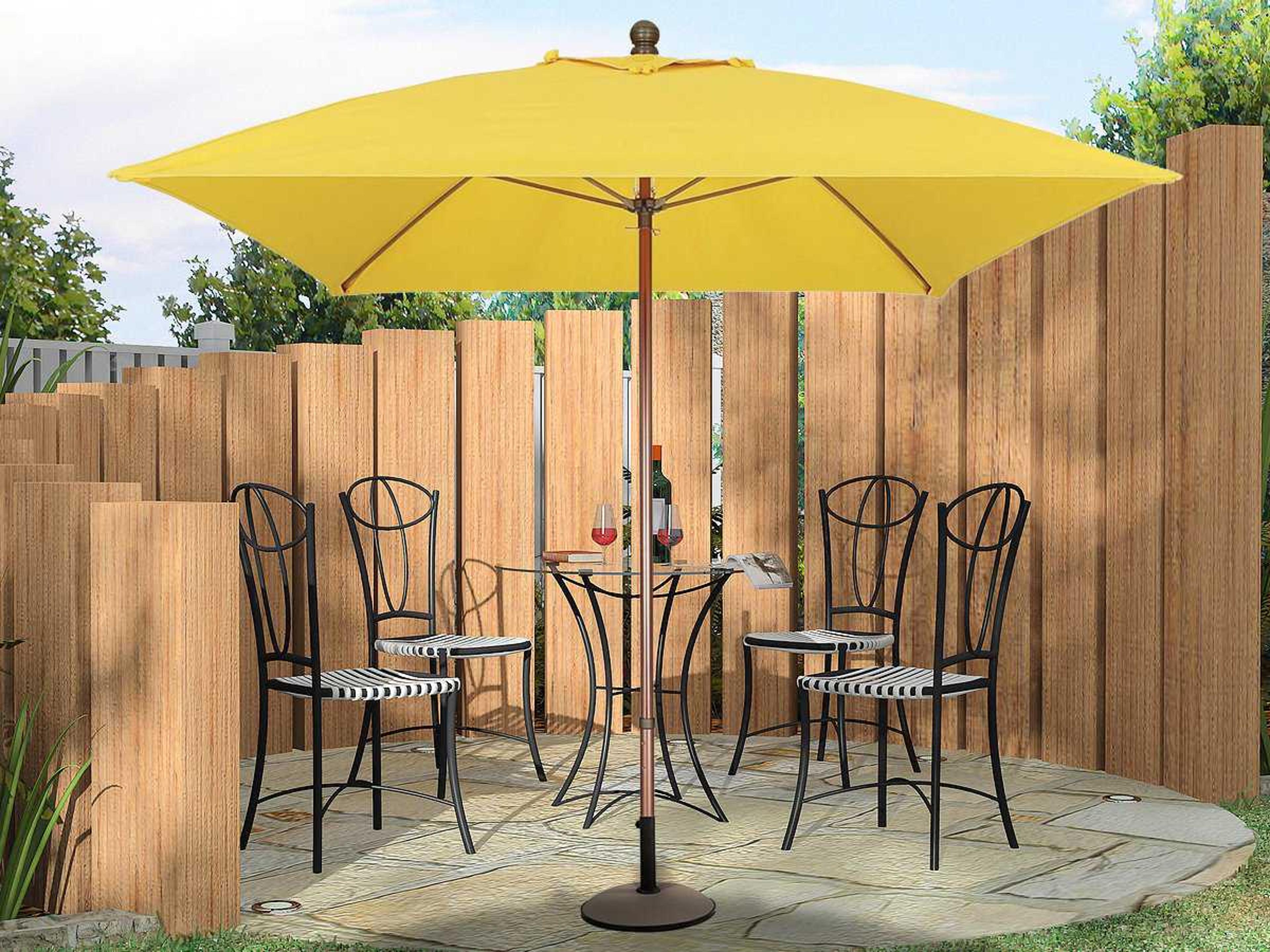 Fiberbuilt Market Pulley 6.5 Foot Square Aluminum Patio Umbrella