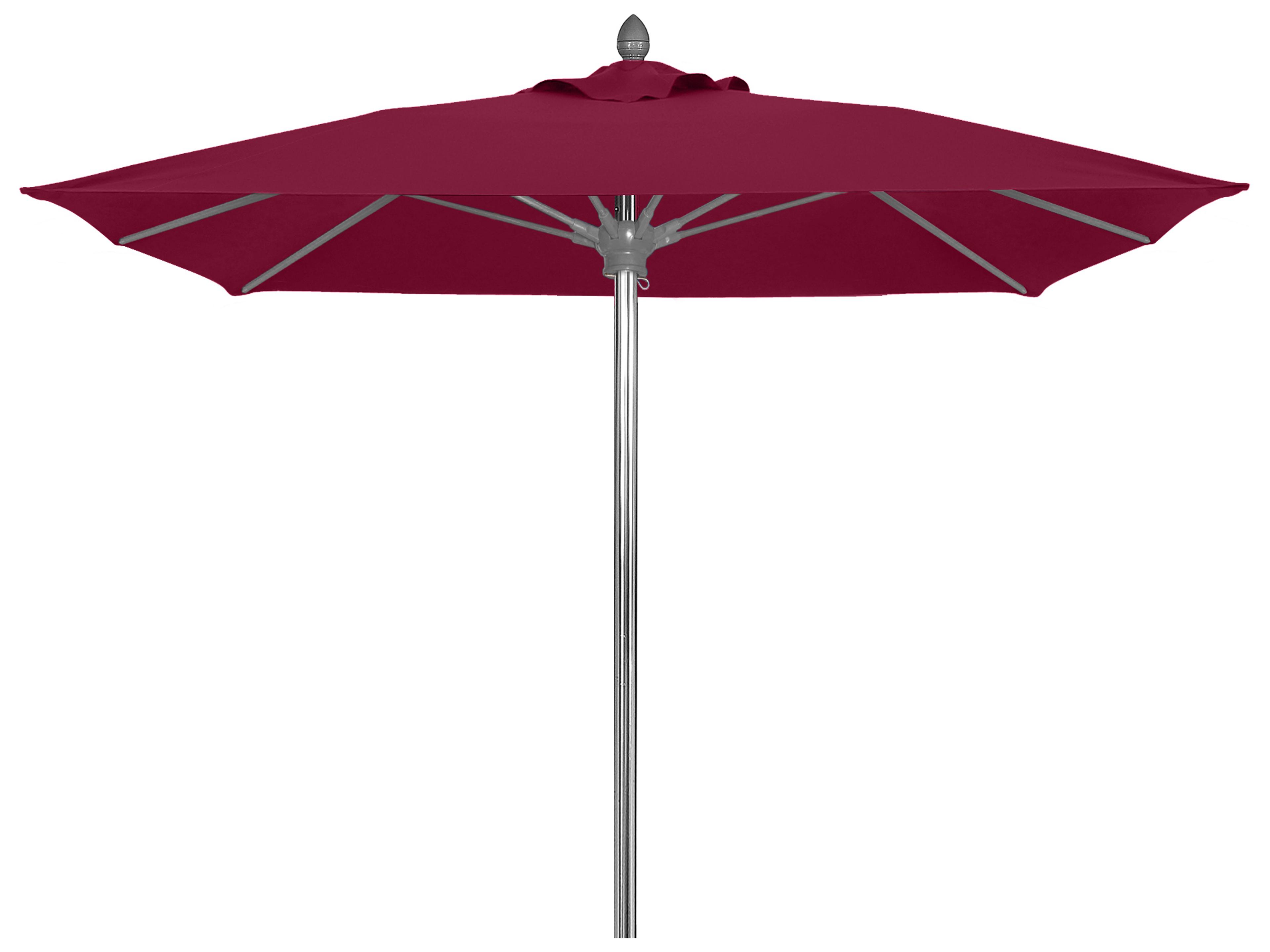 Fiberbuilt Patio Umbrellas Riva Aluminum 6 Foot Square Pulley & Pin Patio Umbrella