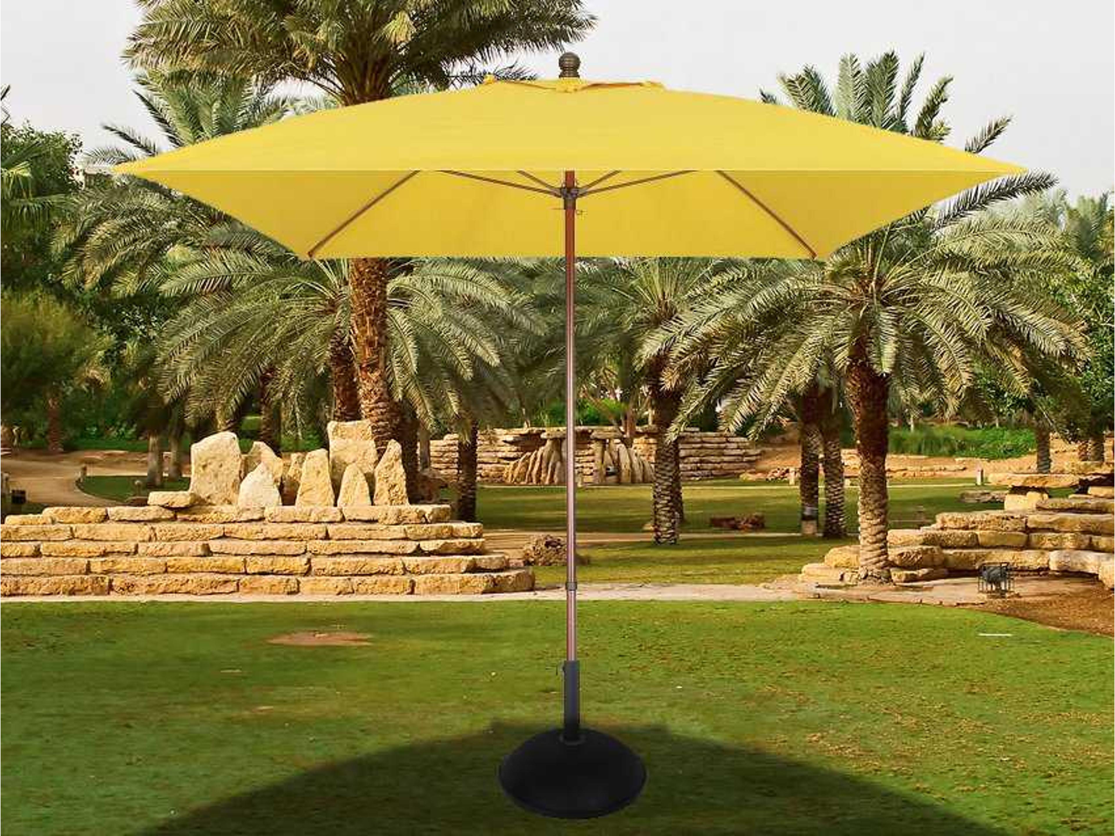 Fiberbuilt Lucaya 7.5 Foot Square Pulley Aluminum Outdoor Patio Umbrella