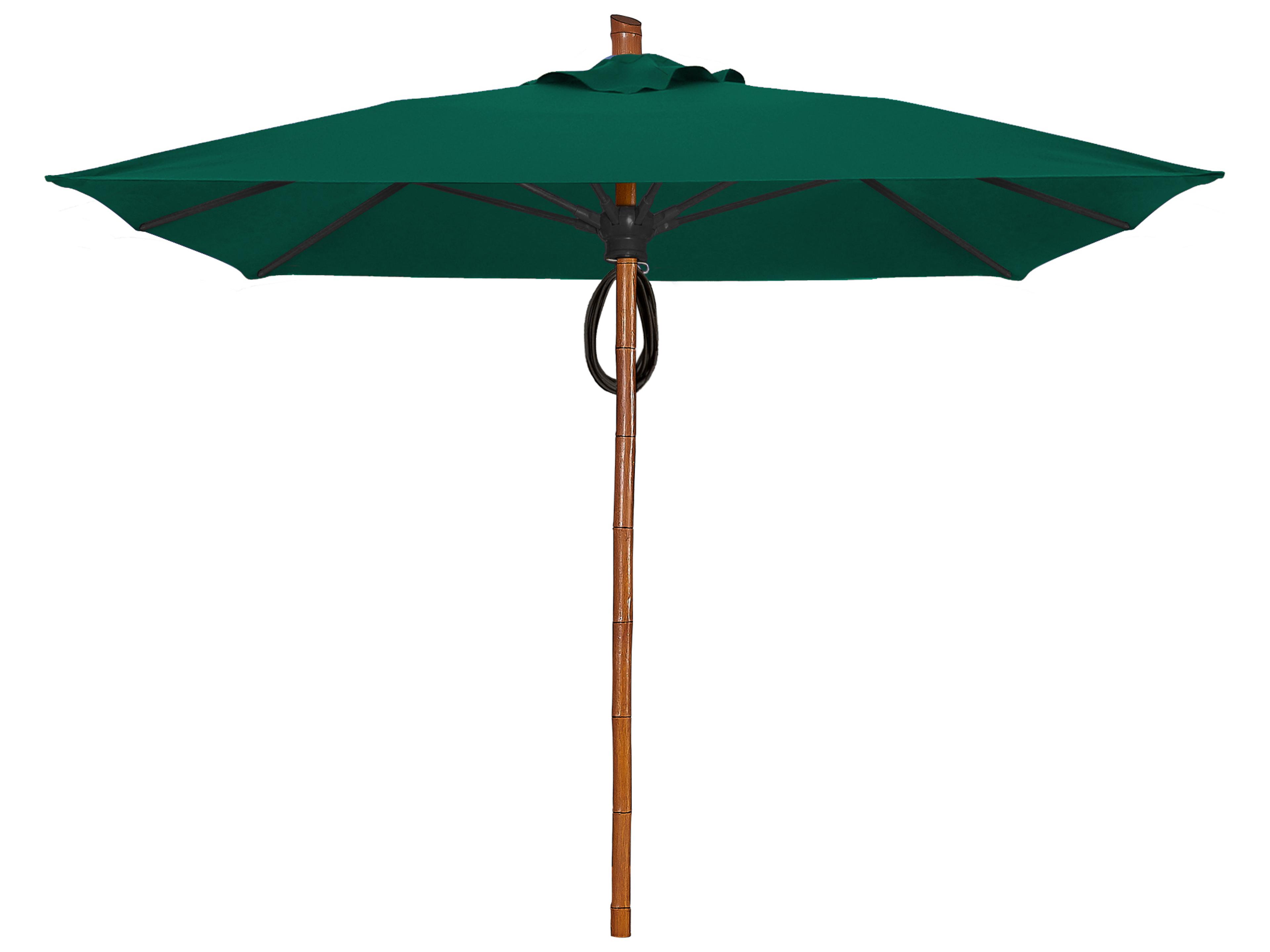 Fiberbuilt Outdoor Umbrellas Prestige - Bambusa Fiberglass 7.5 Foot Square Pulley & Pin Outdoor Umbrella
