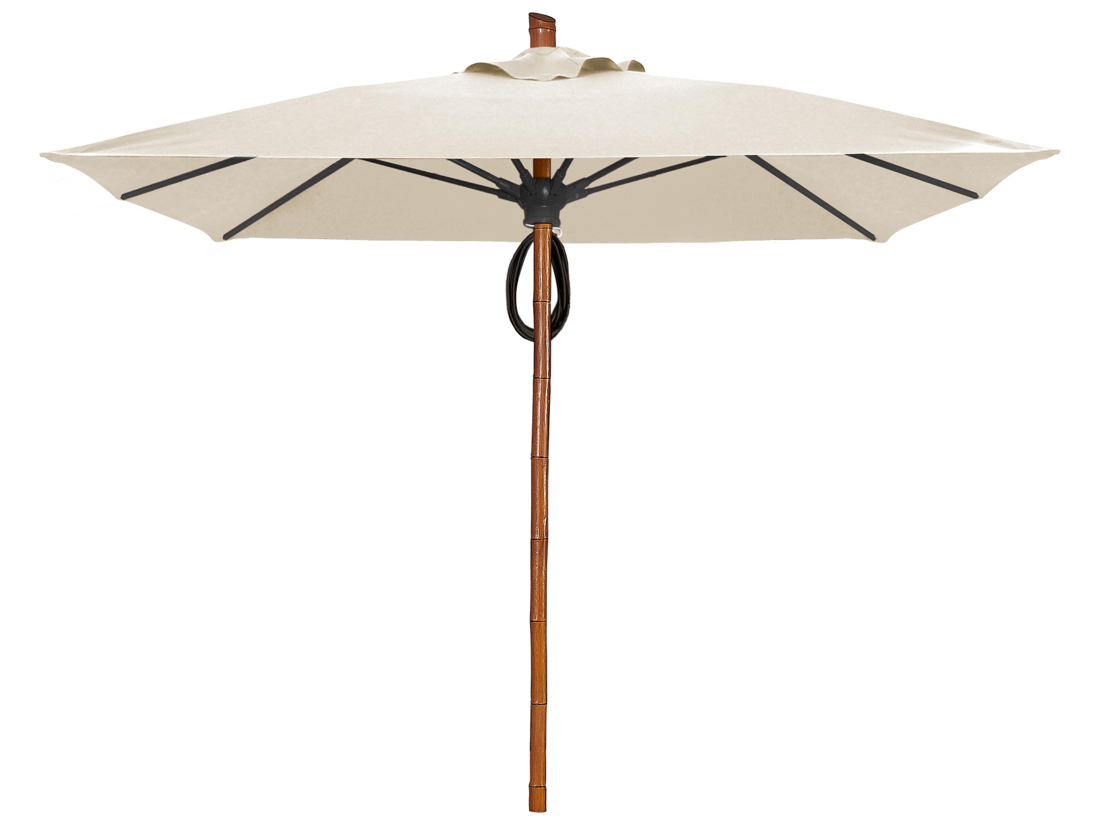 Fiberbuilt Outdoor Umbrellas Prestige - Bambusa Fiberglass 7.5 Foot Square Pulley & Pin Outdoor Umbrella