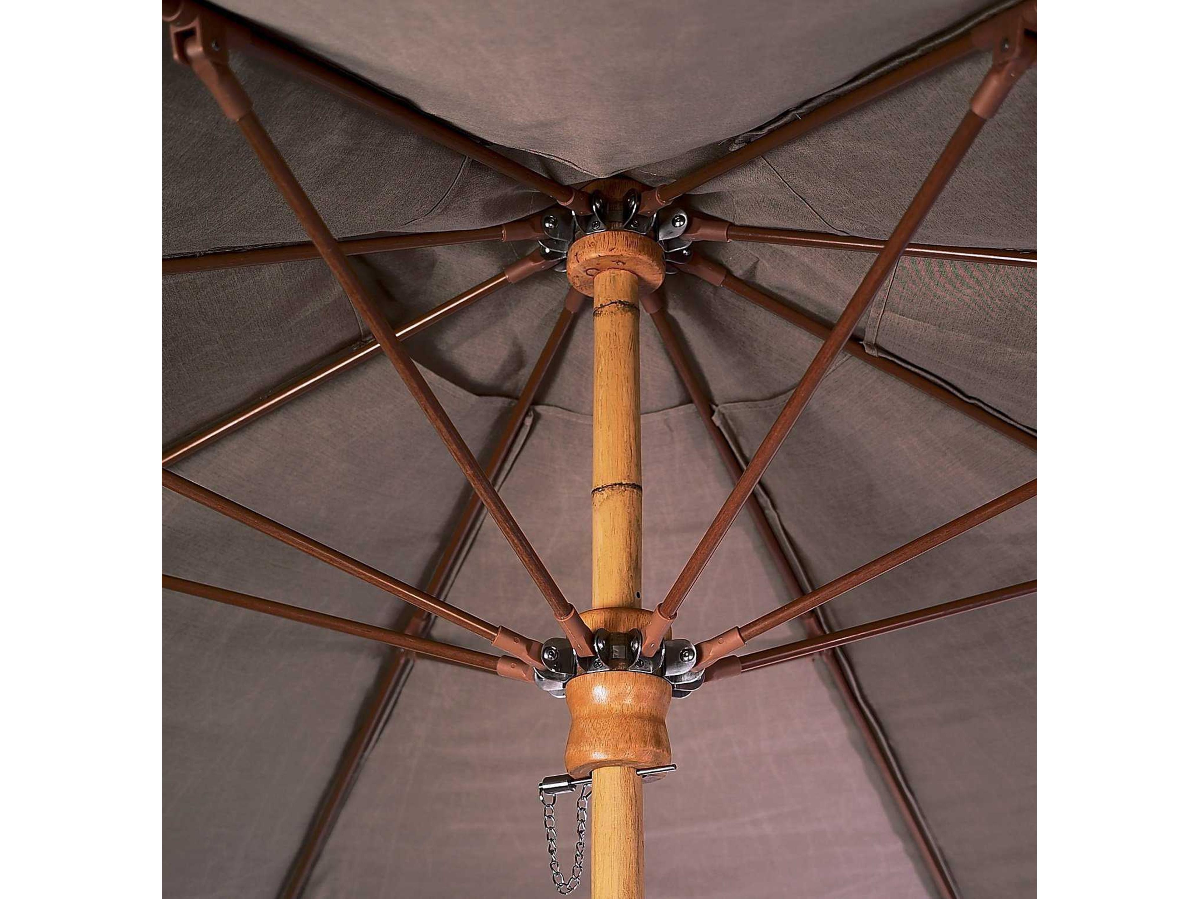 Fiberbuilt Bambusa Fiber Teak 9 Foot Octagon Wood Outdoor Umbrella