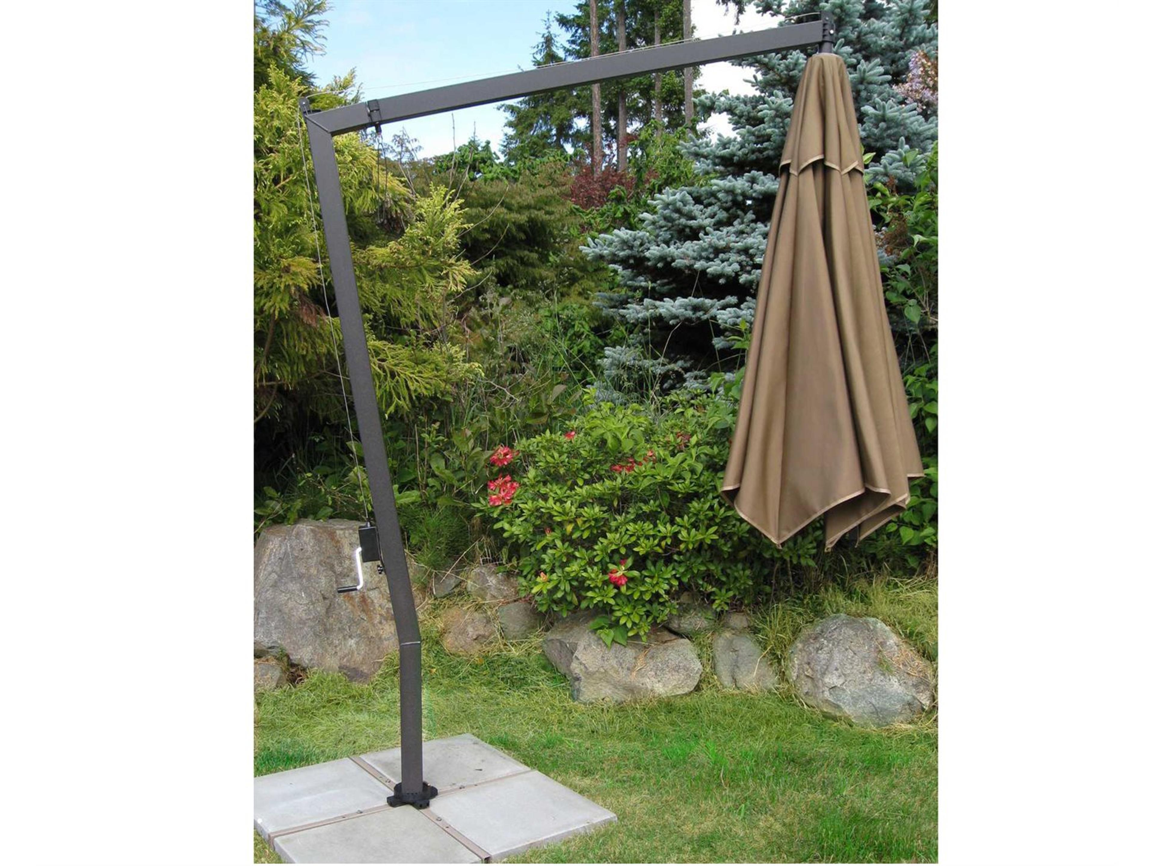 FIM C-Series Aluminum 10.5 Foot Hexagon Cantilever Patio Umbrella