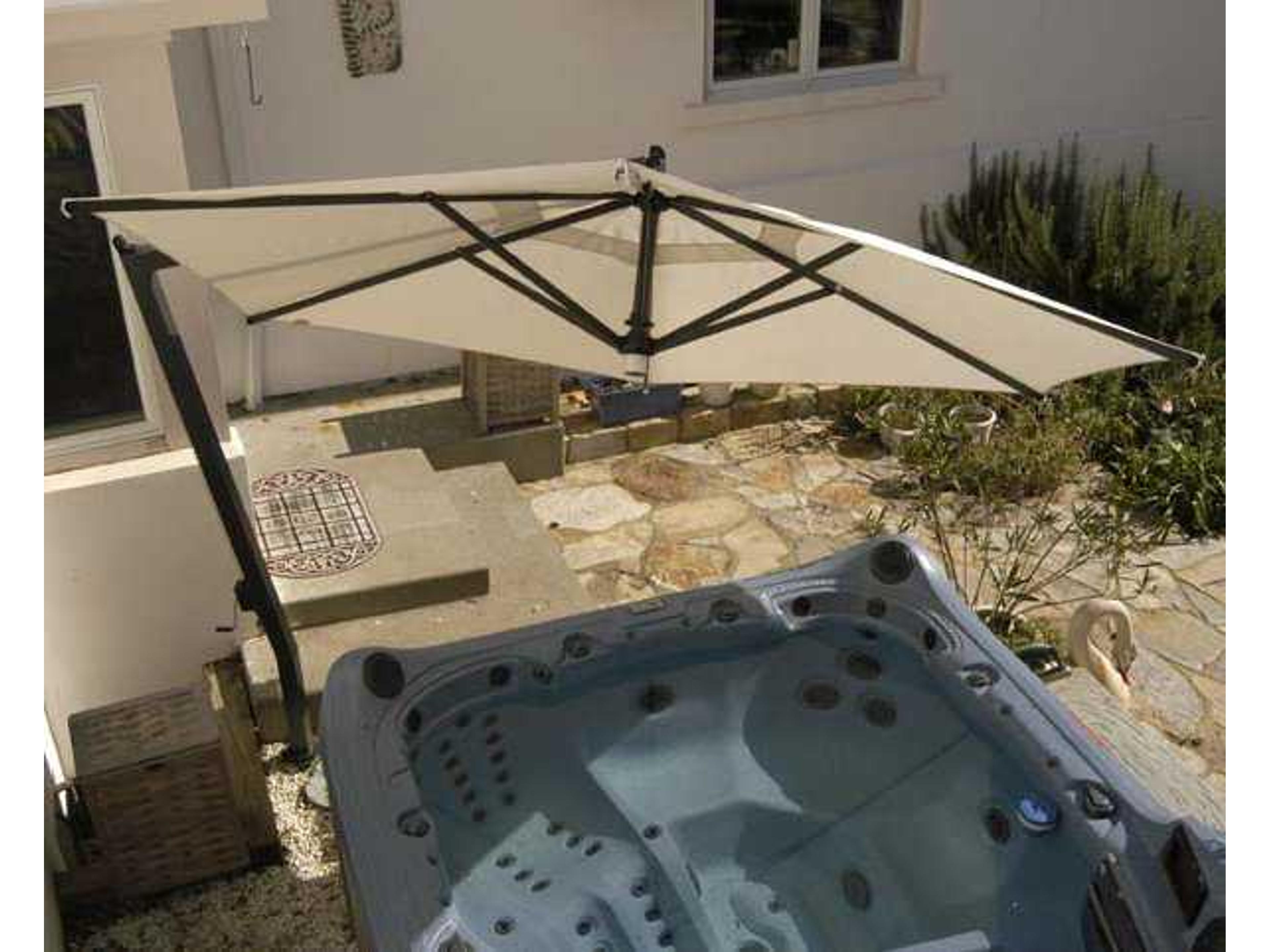 FIM C-Series Aluminum 10.5 Foot Hexagon Cantilever Patio Umbrella