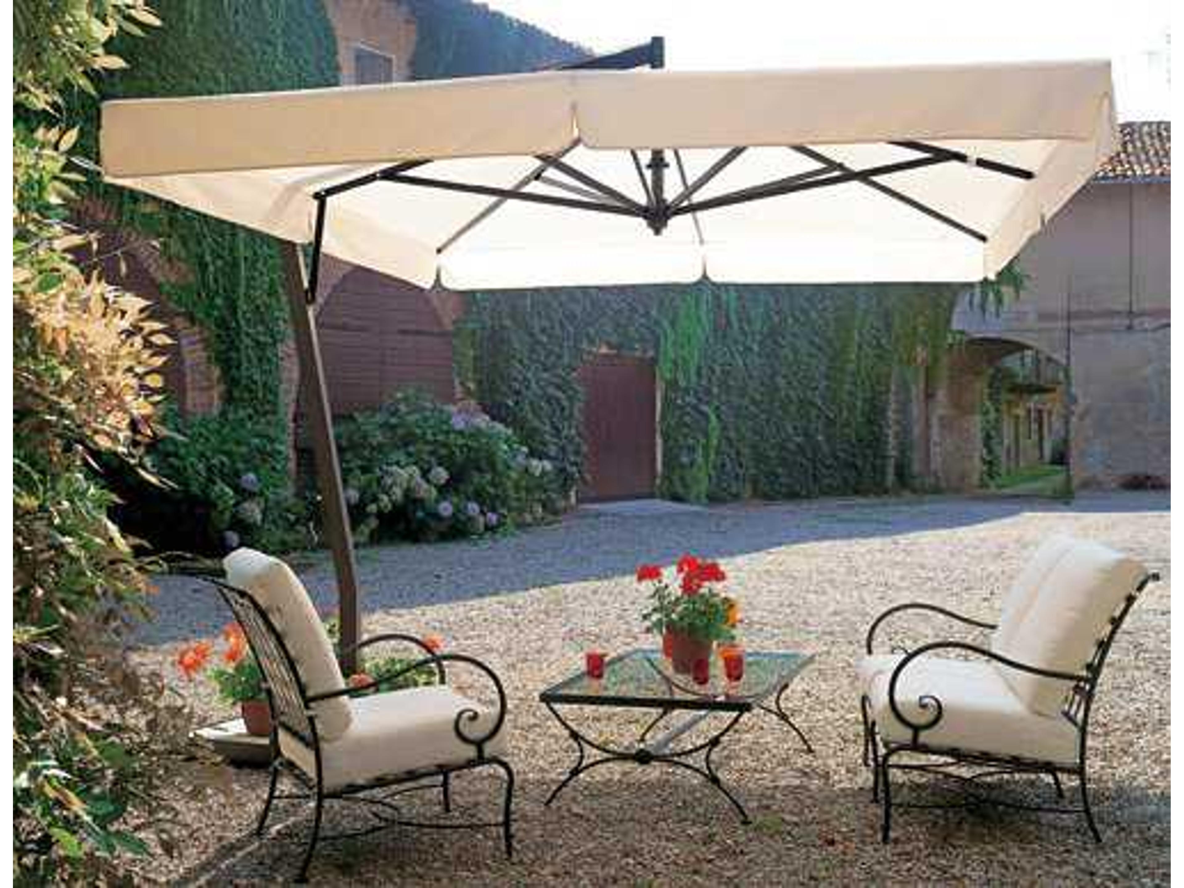 FIM P-Series Aluminum 9.5 Foot Square Cantilever Outdoor Umbrella