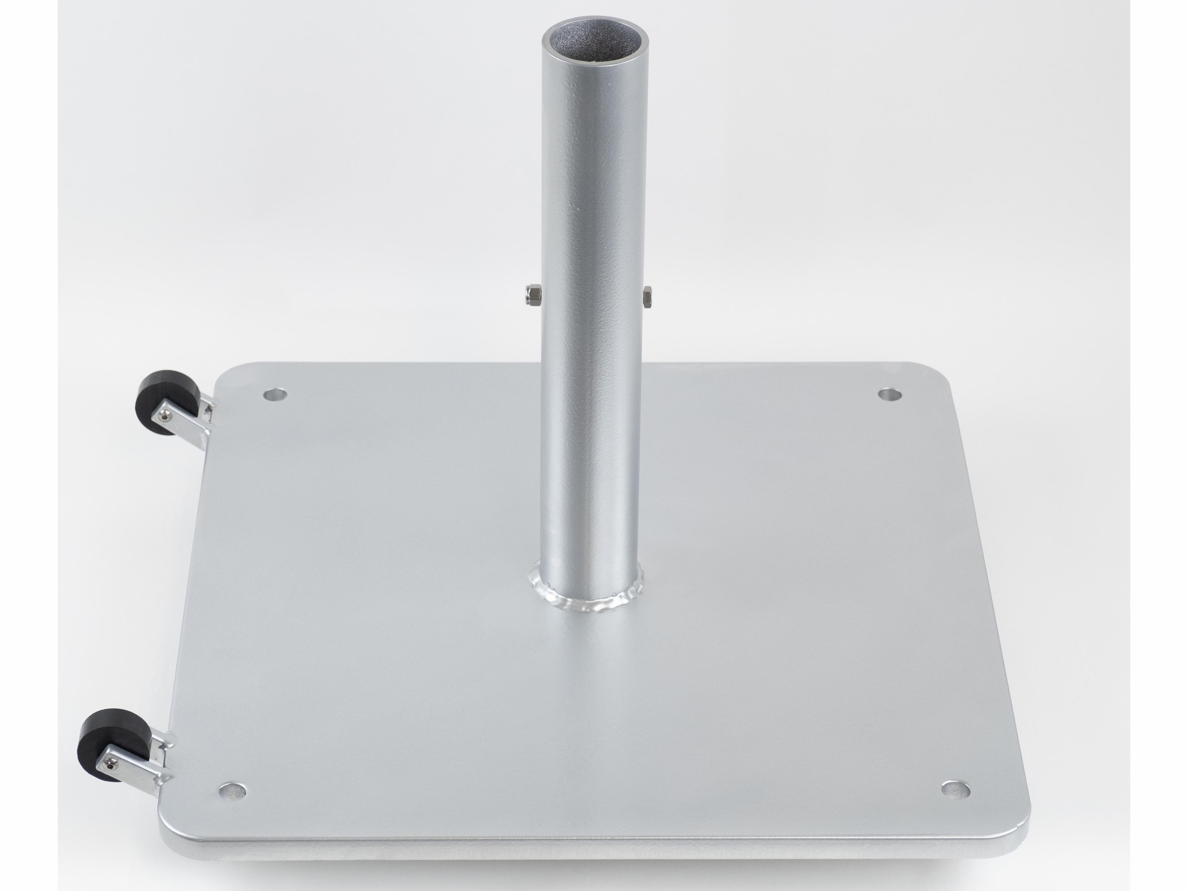 Steel Silver 24 Foot Square Umbrella Base with Wheels