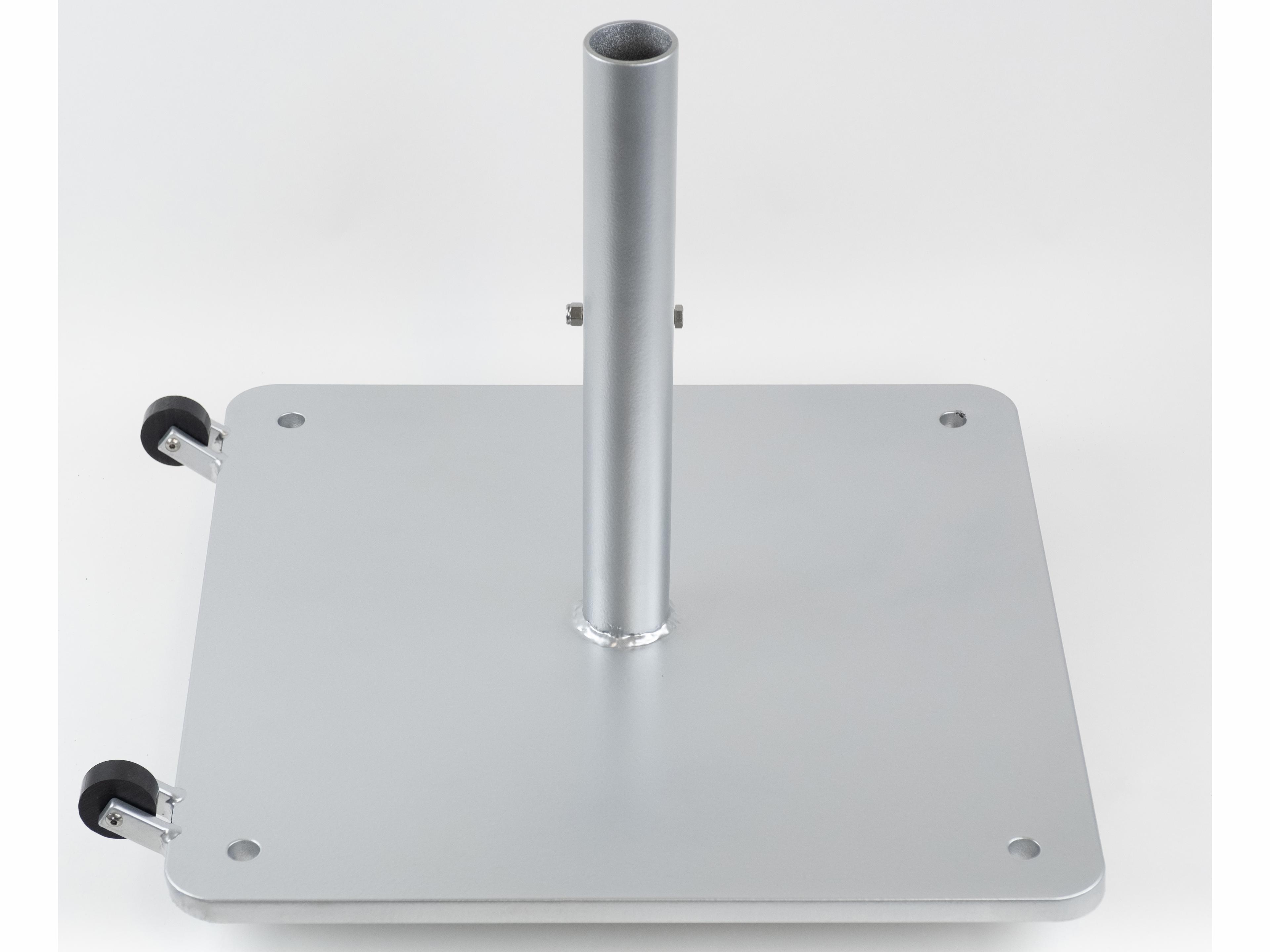 Fiberbuilt Umbrellas Steel Silver 24 Foot Square Umbrella Base with Wheels