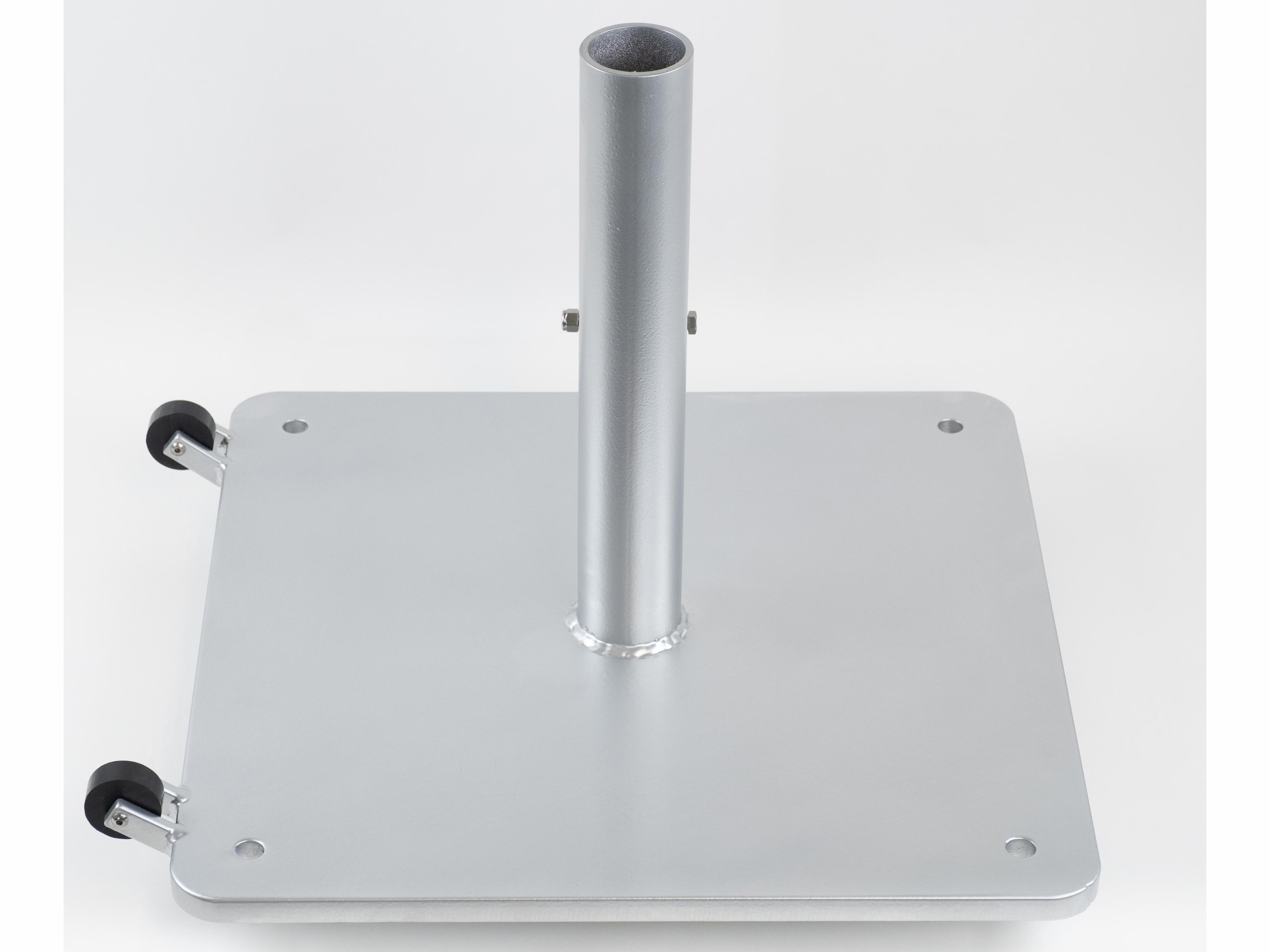 Steel Silver 30 Foot Square Umbrella Base with Wheels