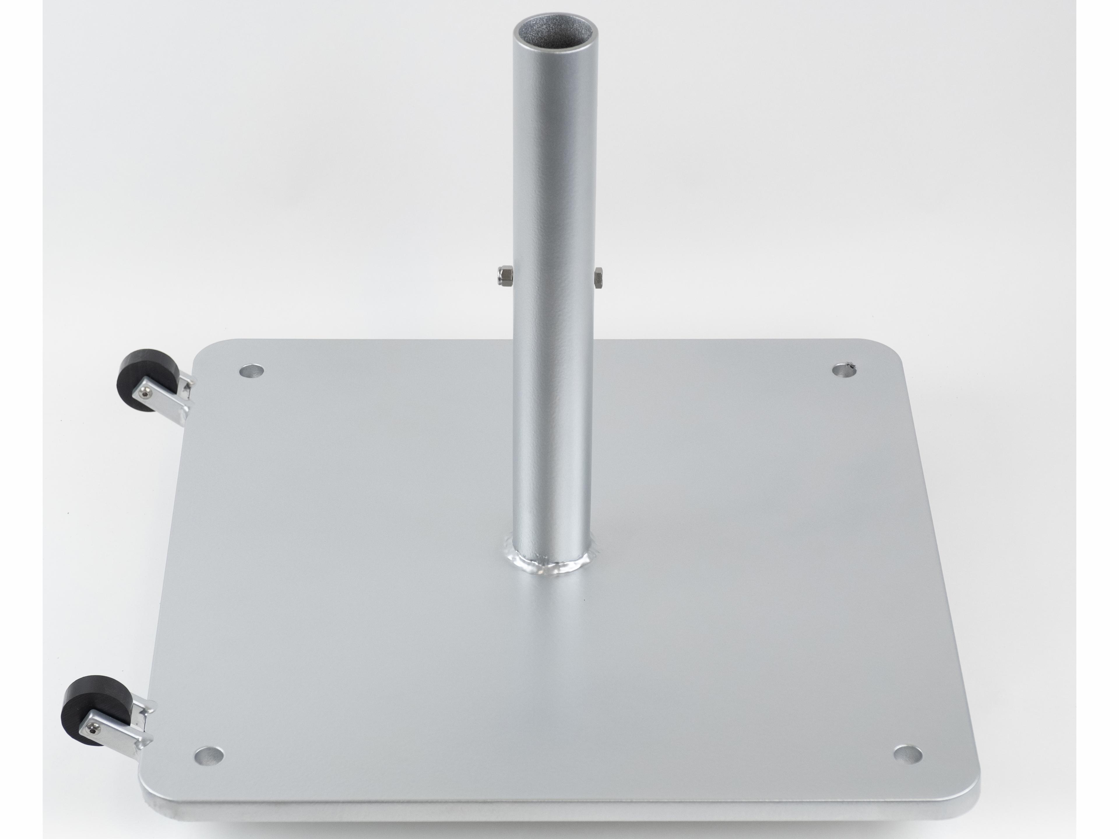 Fiberbuilt Umbrellas Steel Silver 30 Foot Square Umbrella Base with Wheels