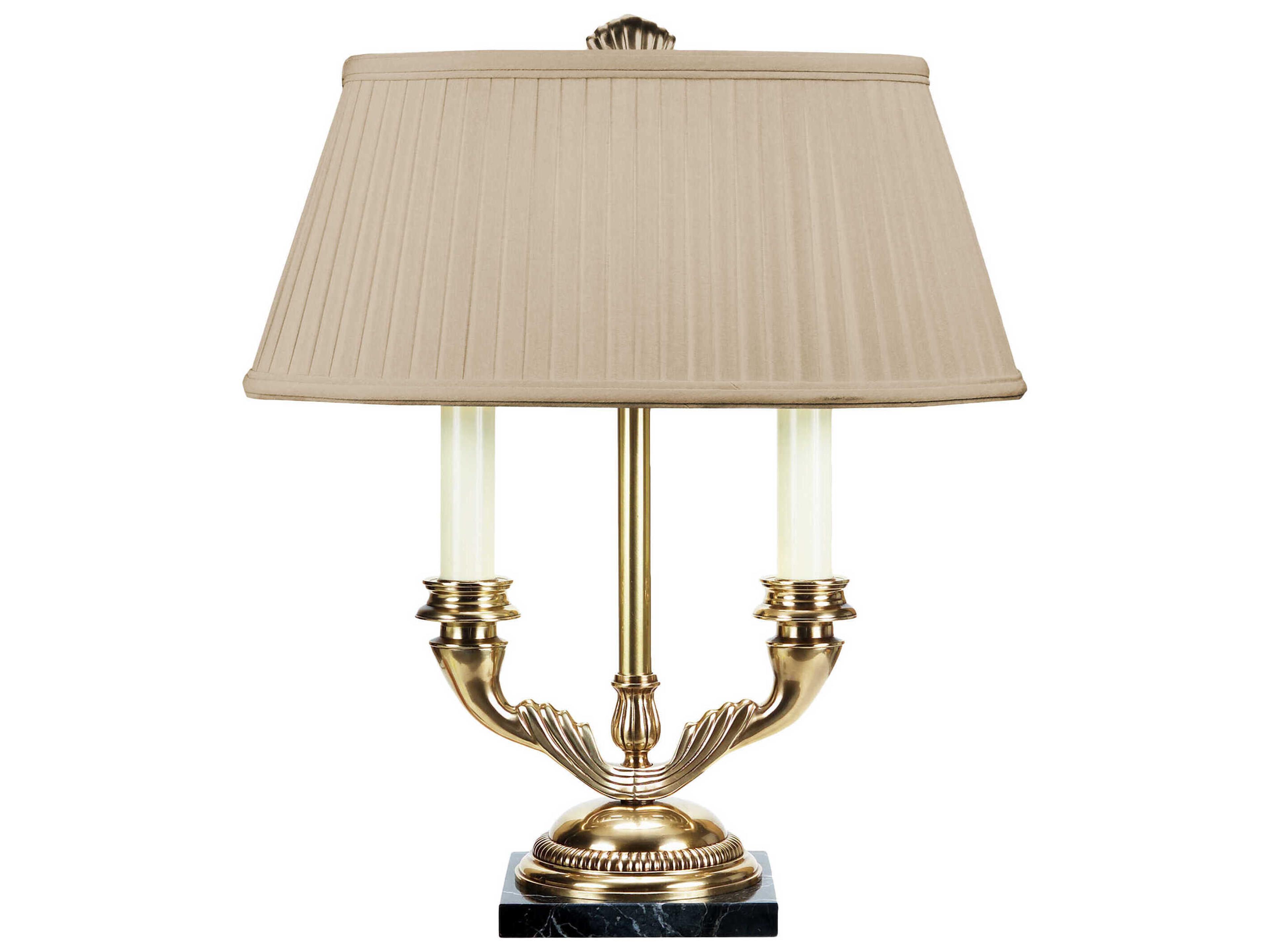 Frederick Cooper Trevor Gold Beige Silkette Brass Table Lamp