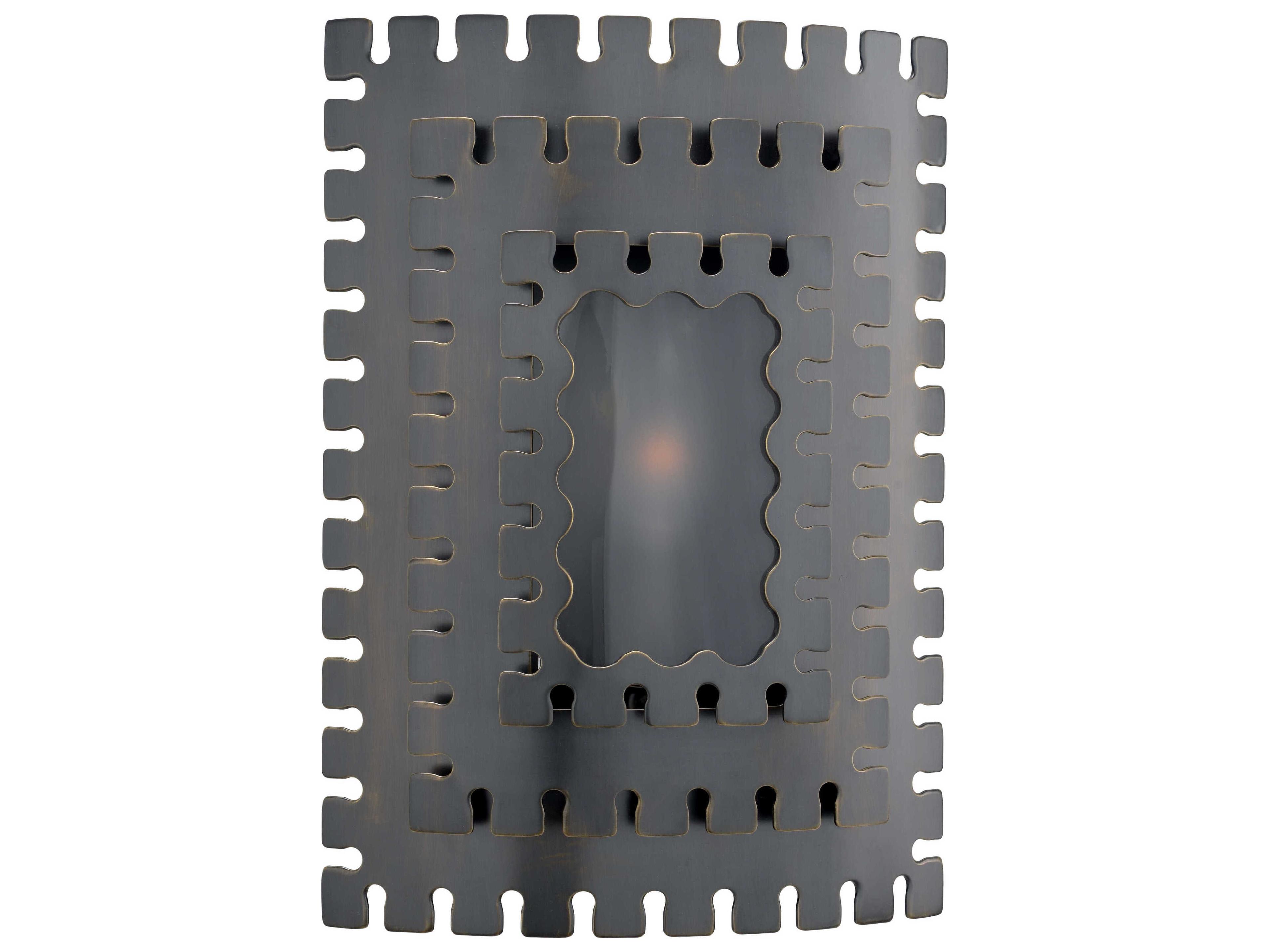 1-Light Dark Bronze Glass Wall Sconce