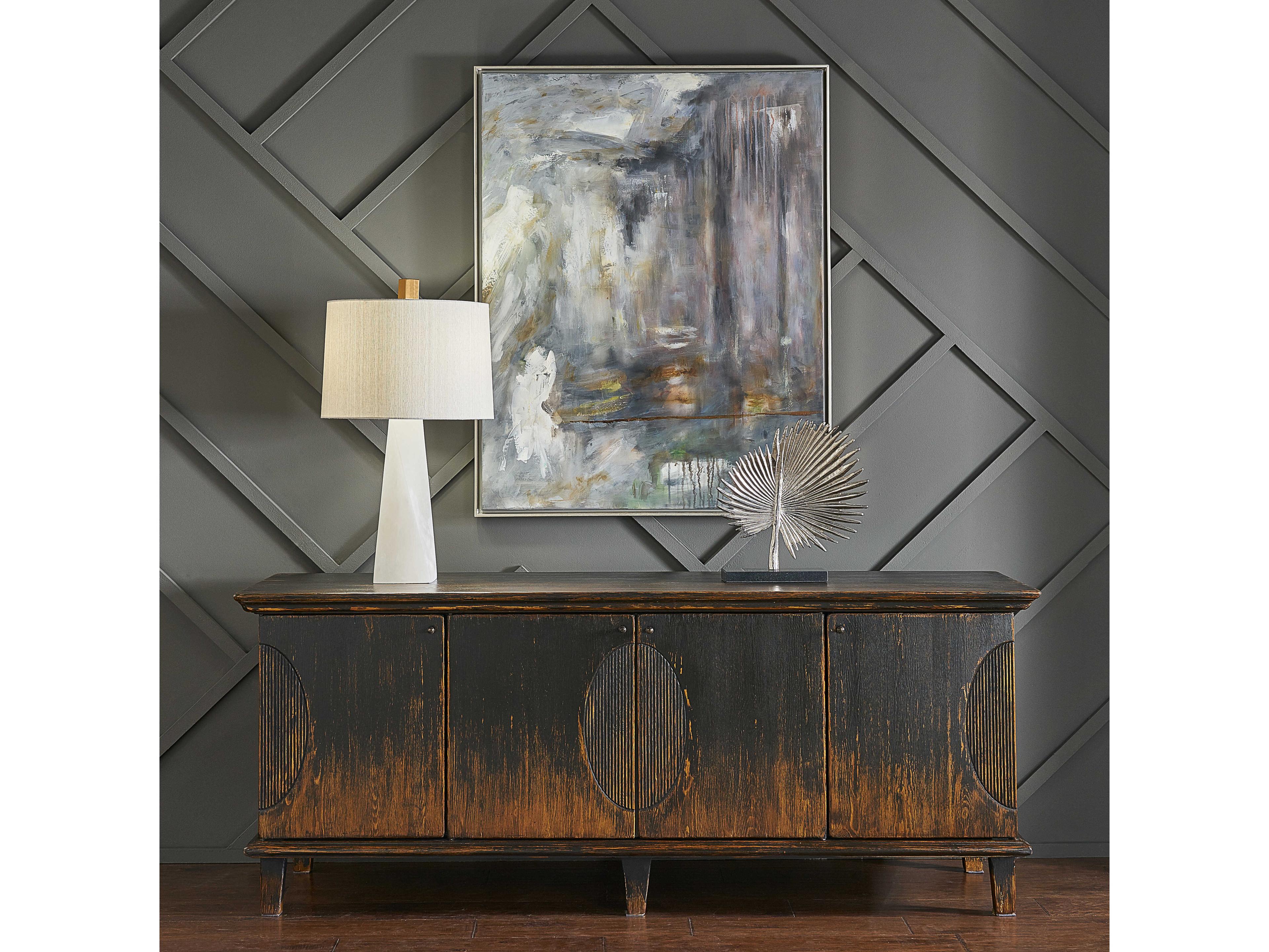 Frederick Cooper Twist And Shout Natural White Cream Raw Silk Buffet Lamp