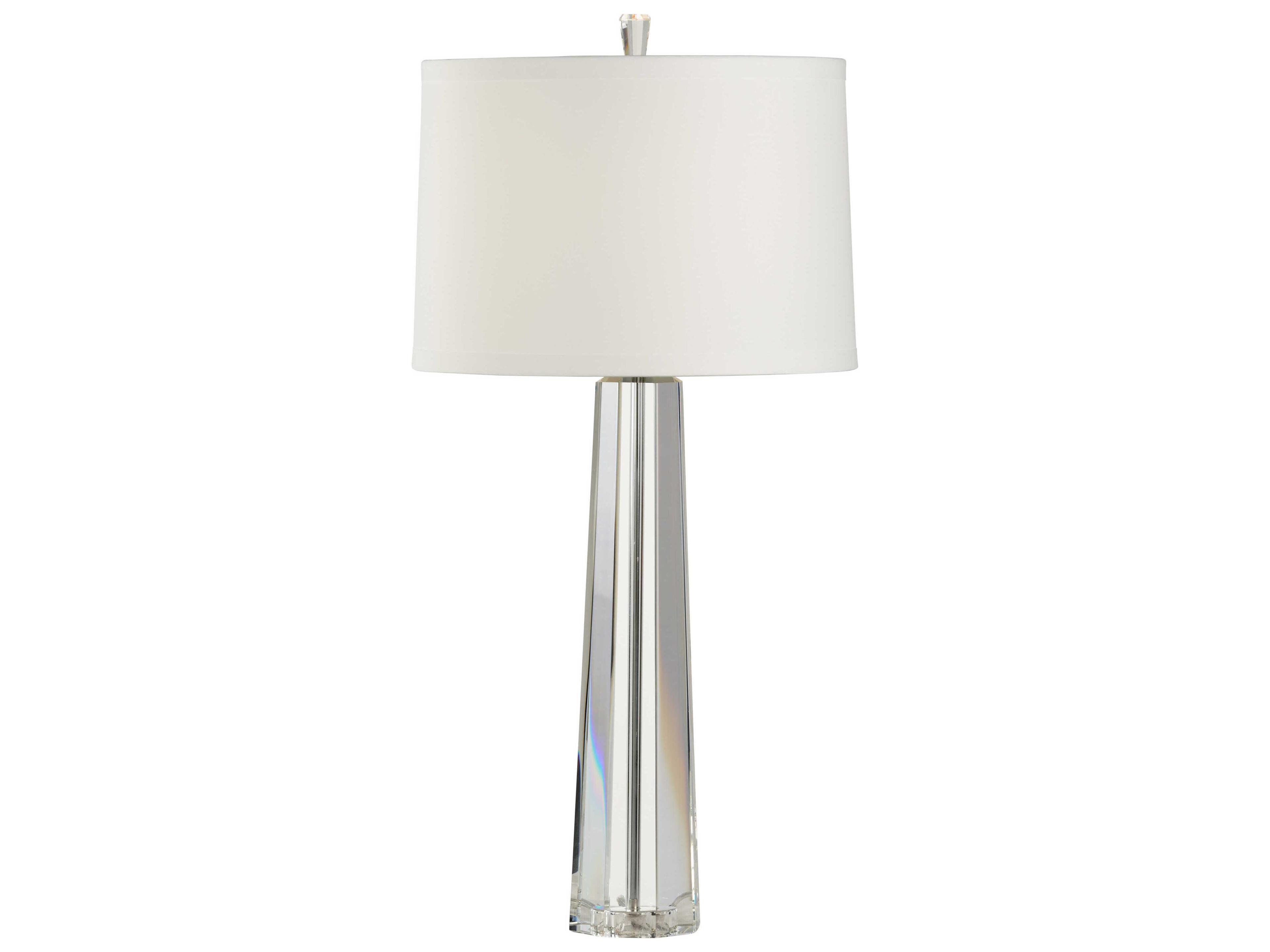 Eldon Crystal Clear Off White Silk Buffet Lamp