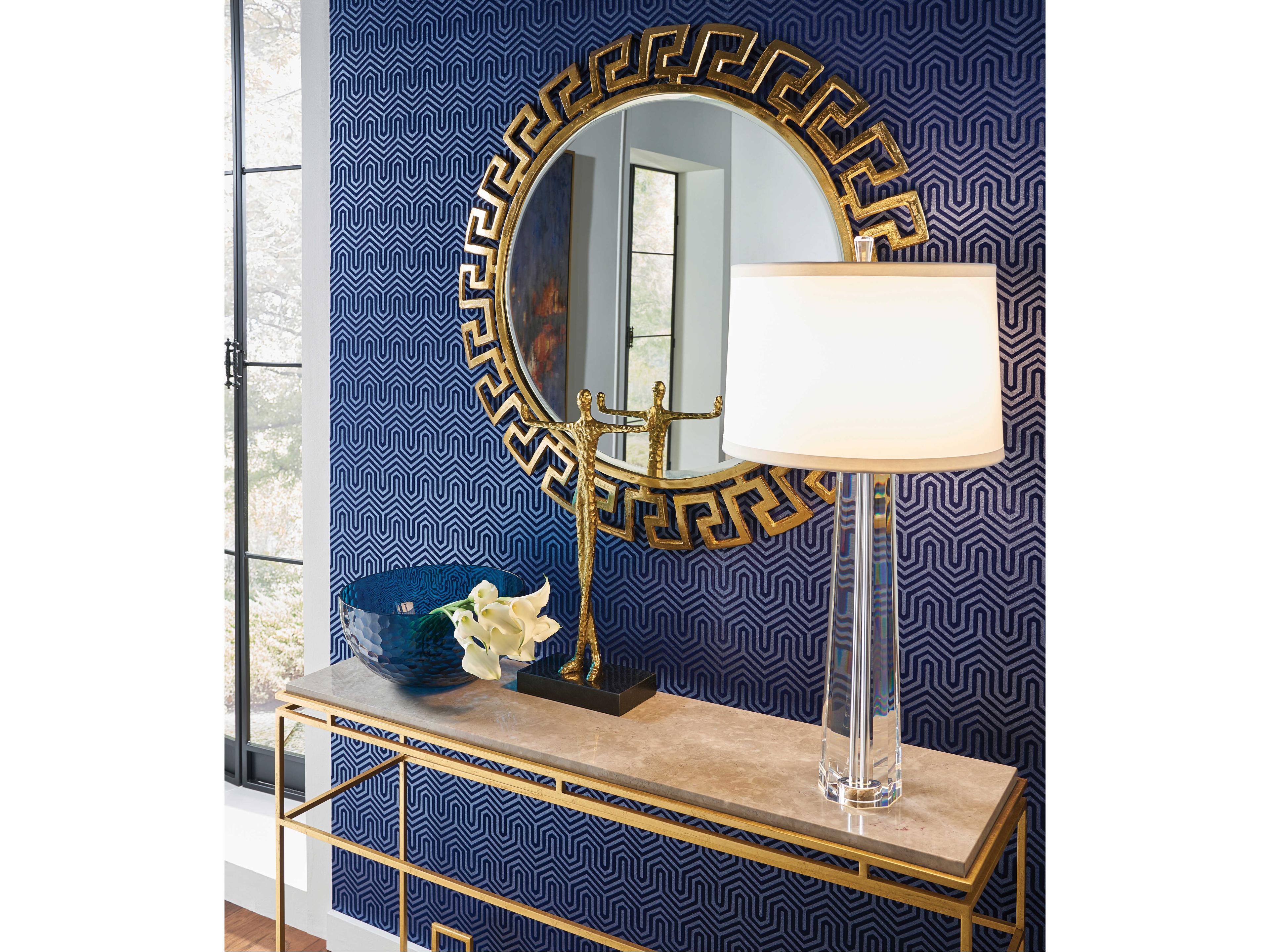 Frederick Cooper Eldon Crystal Clear Off White Silk Buffet Lamp