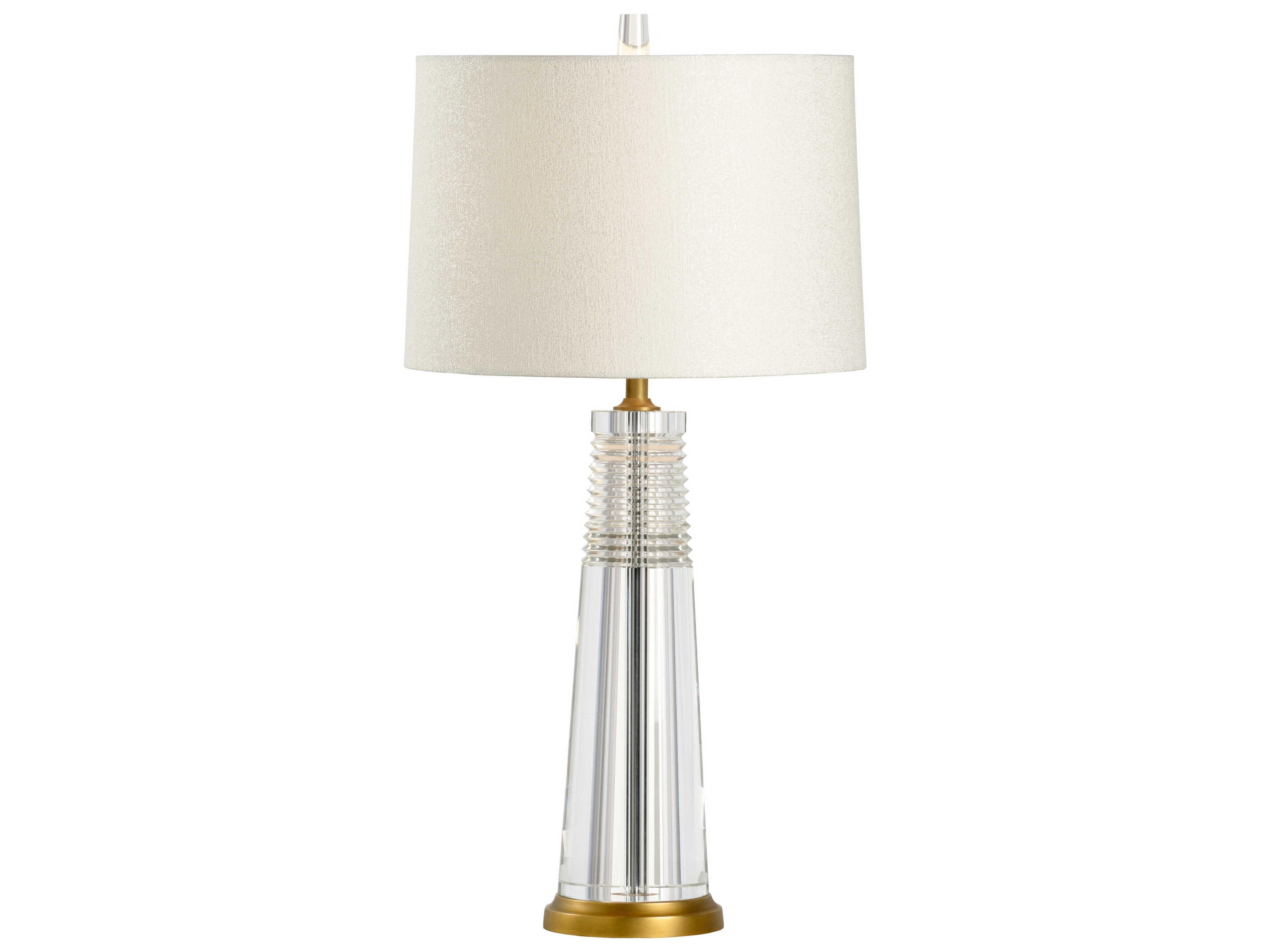 Hayden Crystal Clear White Silkette Buffet Lamp