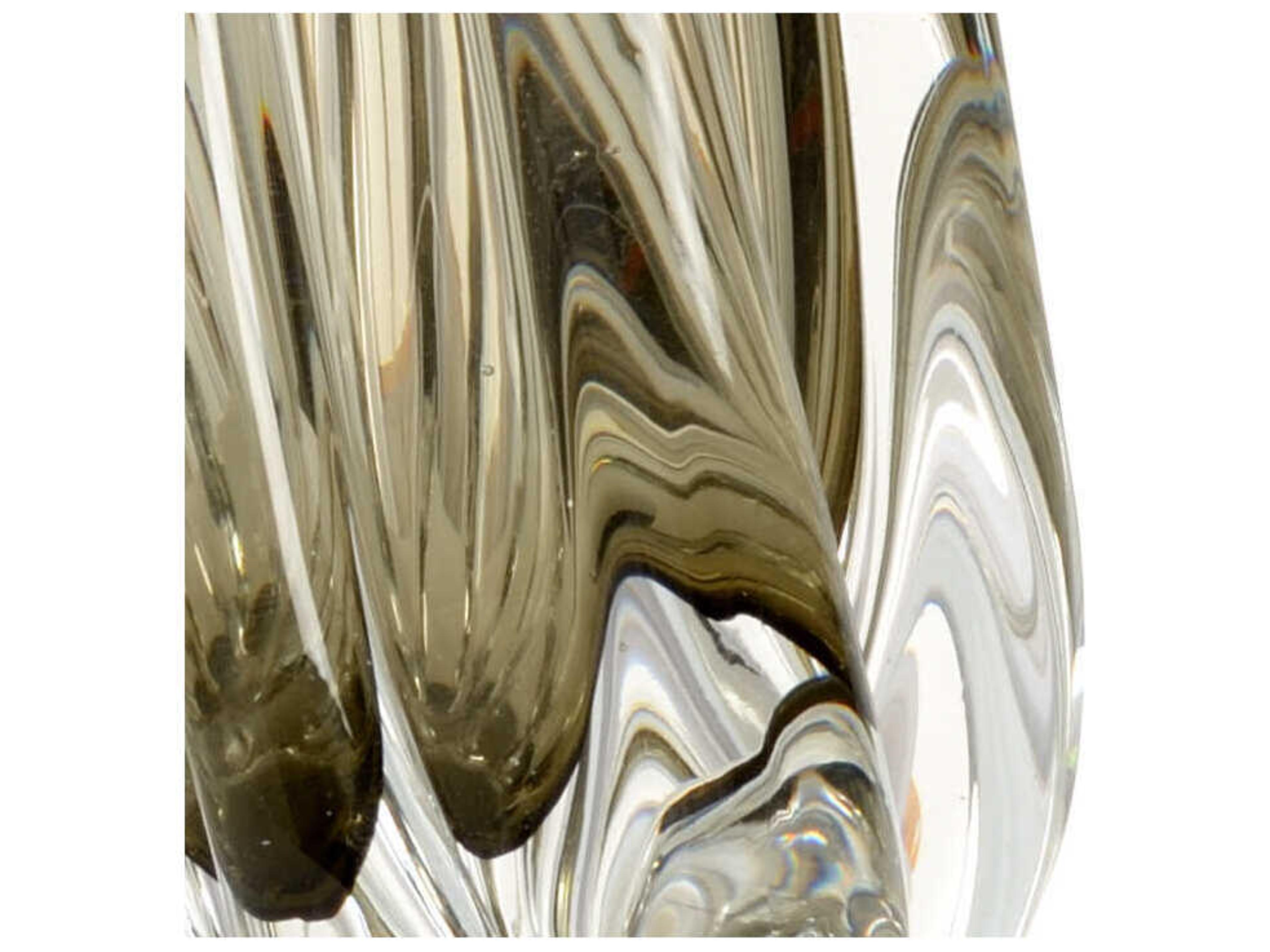 Frederick Cooper Norah Glass Green Clear Cream Raw Silk Buffet Lamp