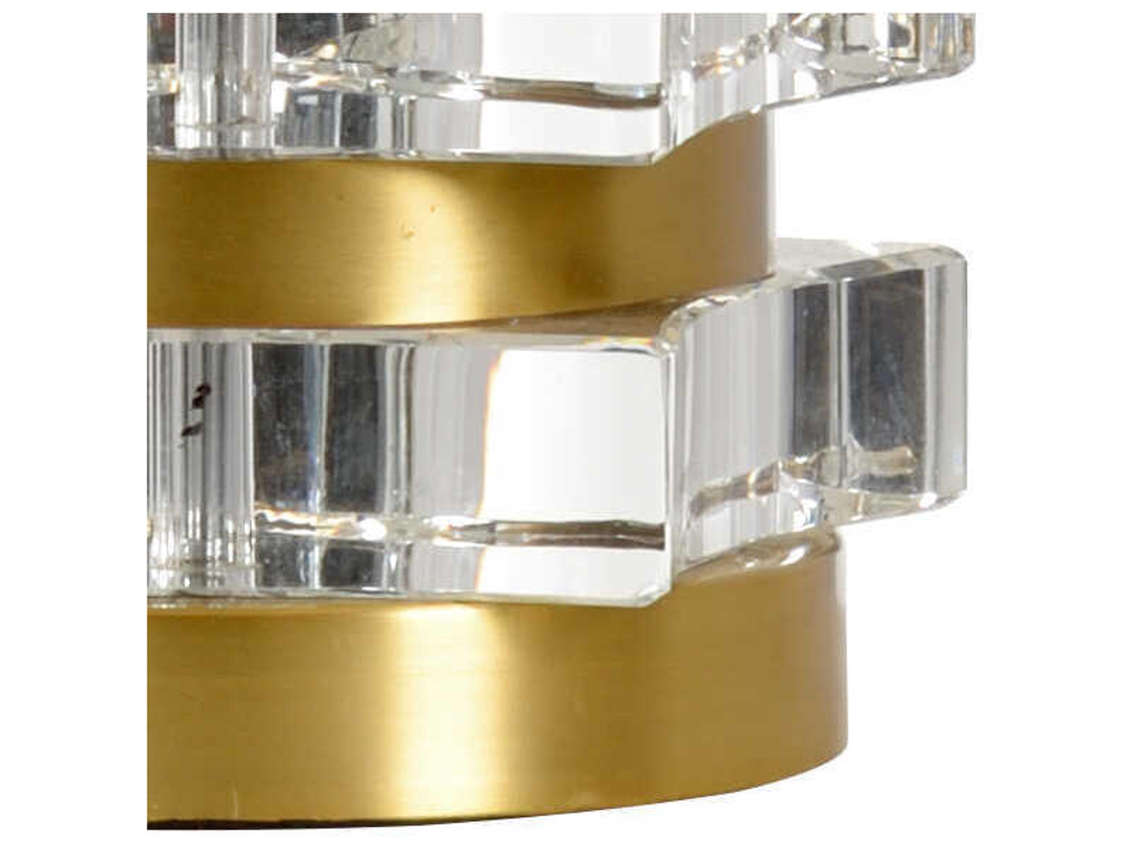 Frederick Cooper Layers Of Luxe Crystal Gold Clear Cream Raw Silk Buffet Lamp