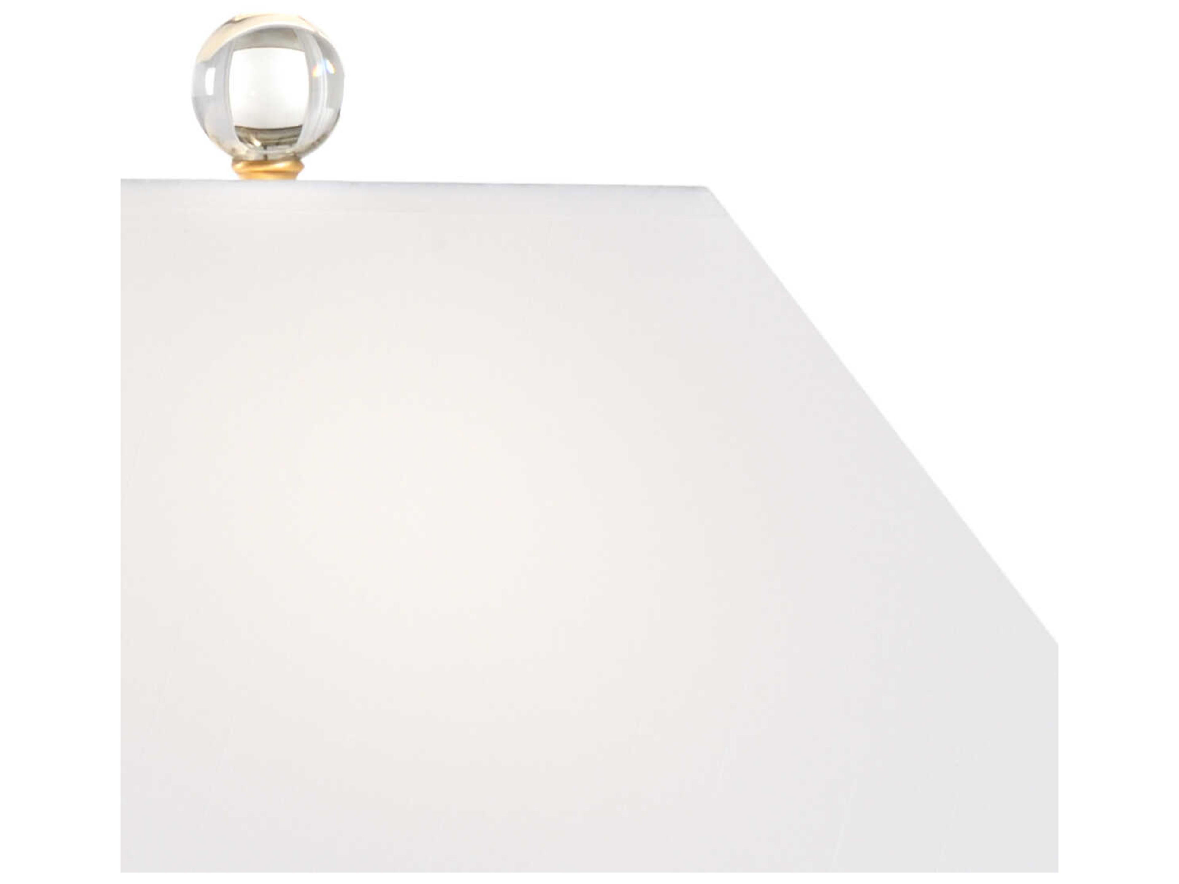 Frederick Cooper Chess Court Crystal Gold Clear White Silkette Brass Table Lamp