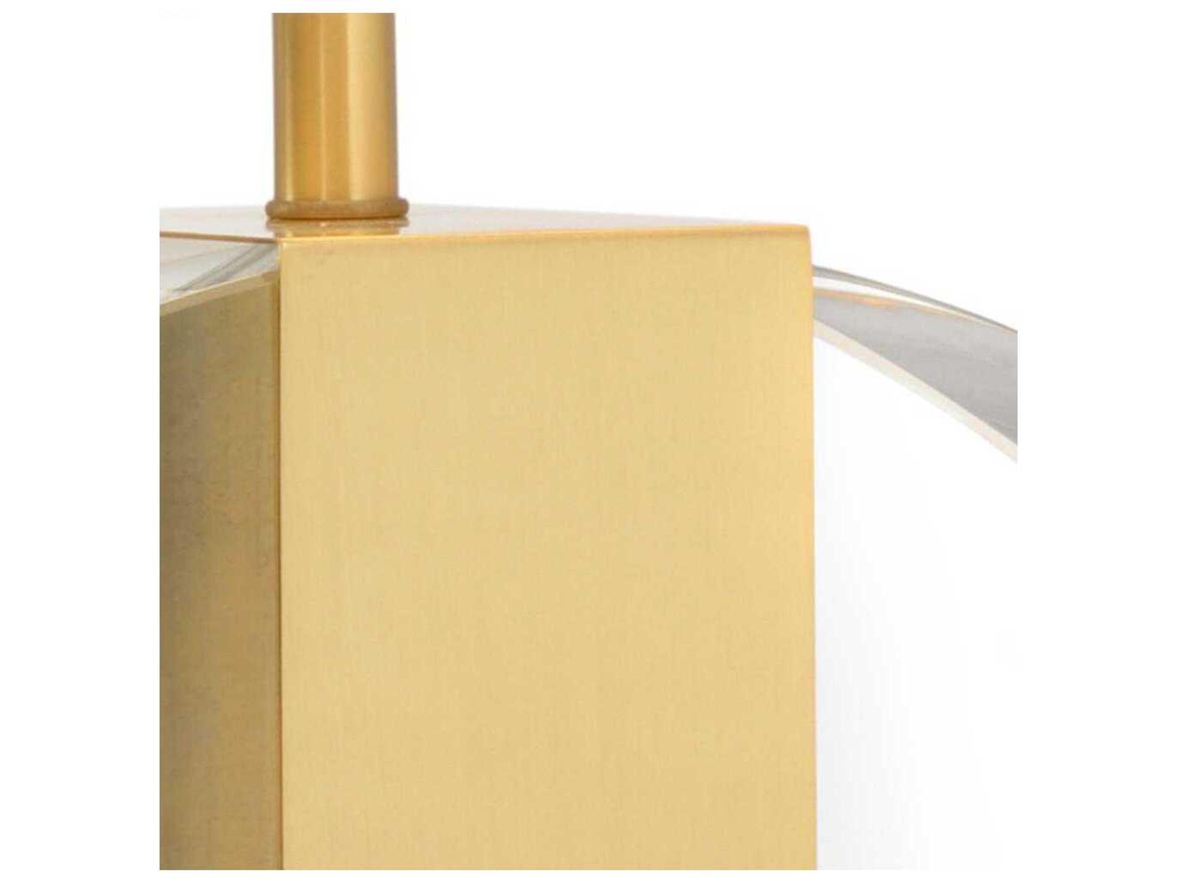 Frederick Cooper Chess Court Crystal Gold Clear White Silkette Brass Table Lamp