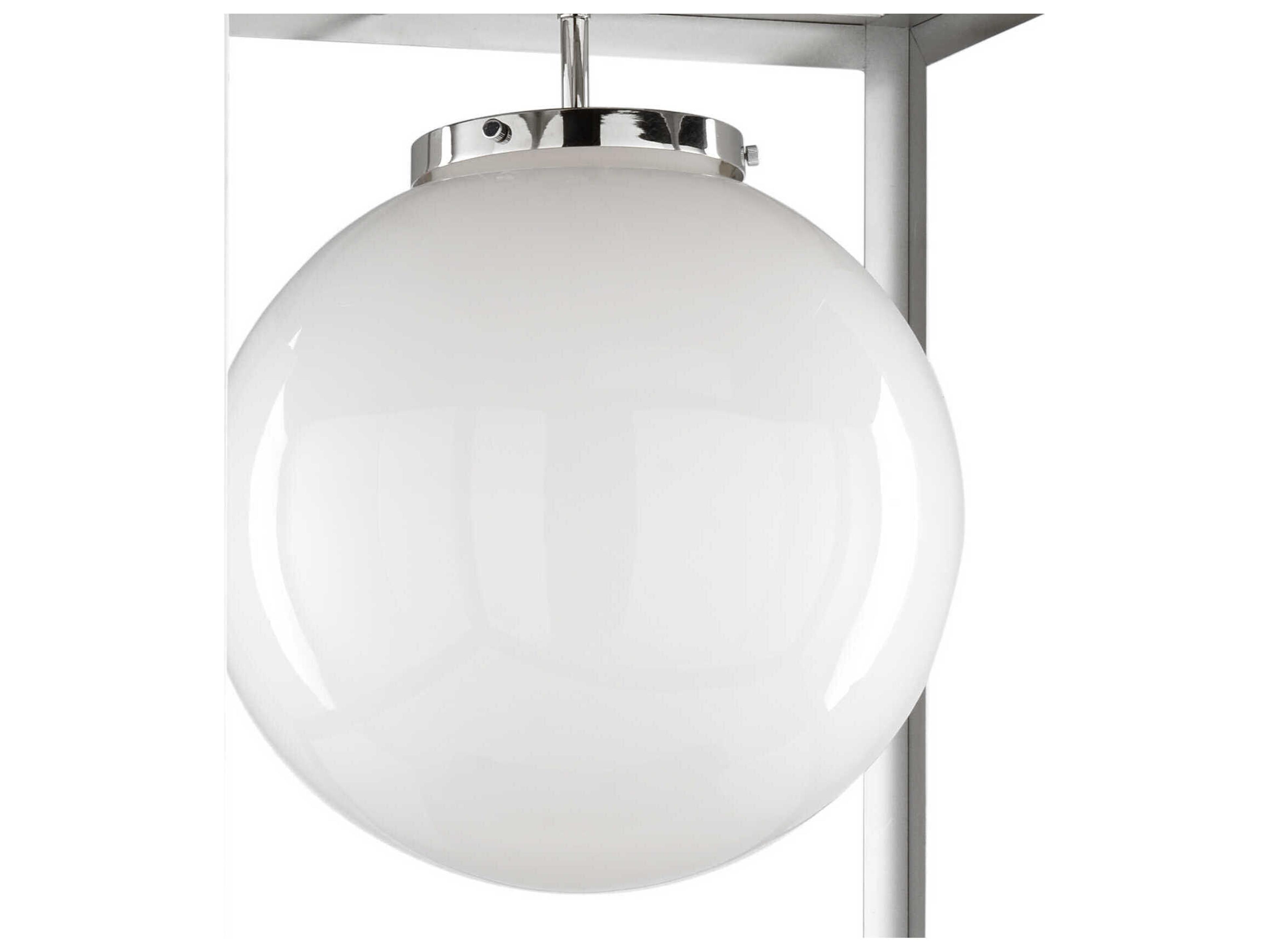 Frederick Cooper 1-Light Polished Nickel White Glass Globe Geometric Pendant