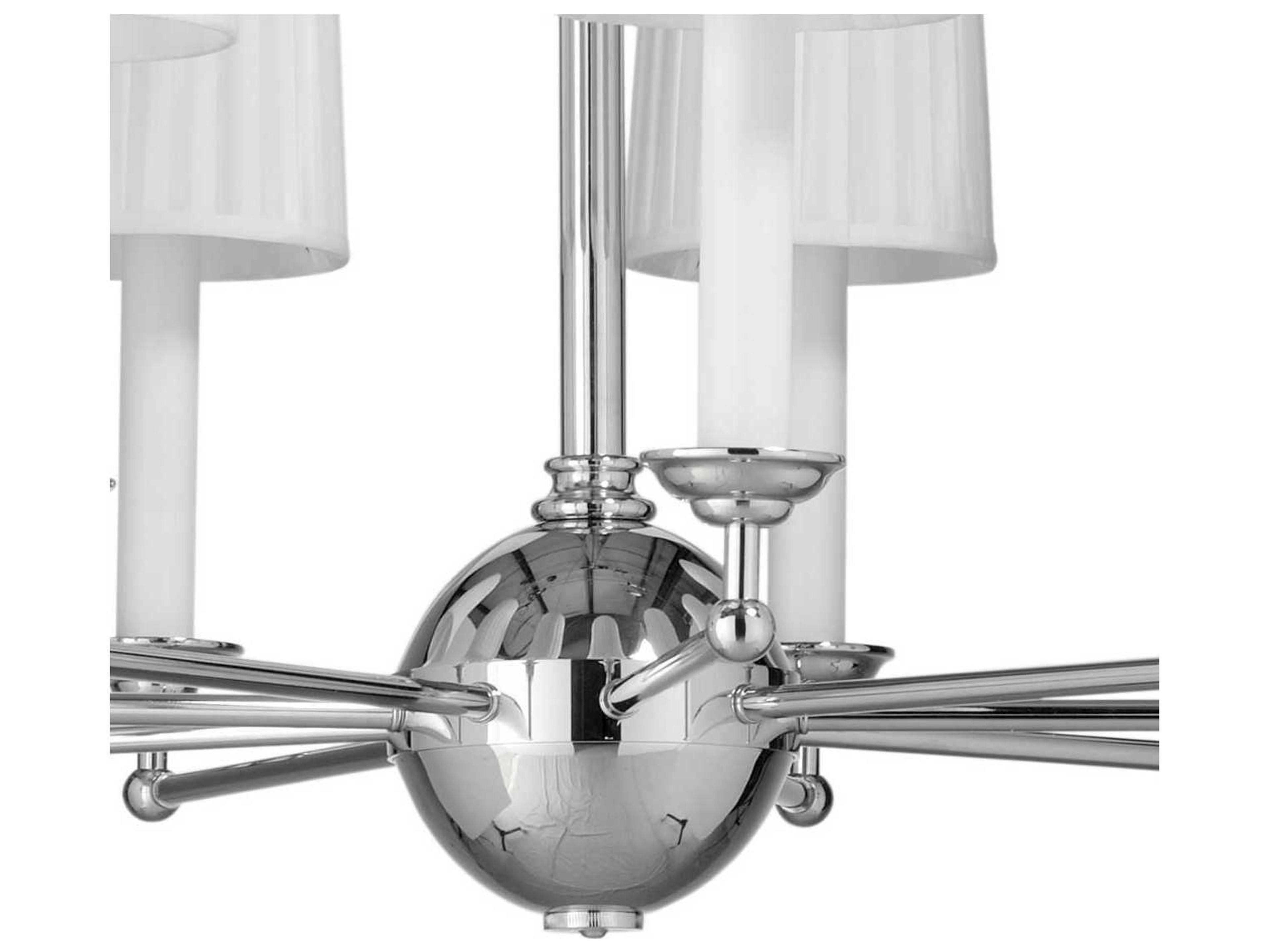 Frederick Cooper 9-Light Polished Nickel White Candelabra Empire Chandelier