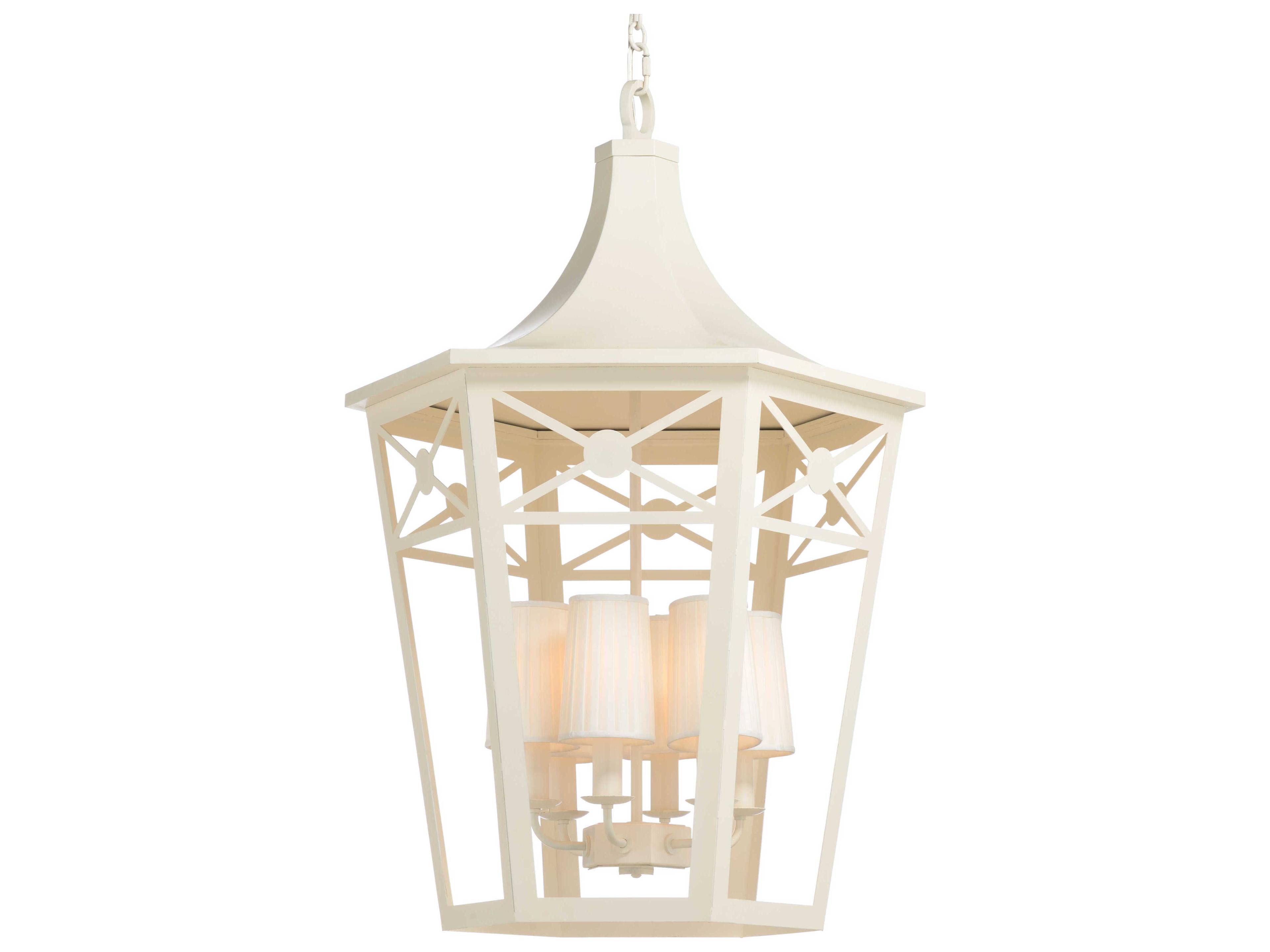 6-Light White Empire Lantern Chandelier