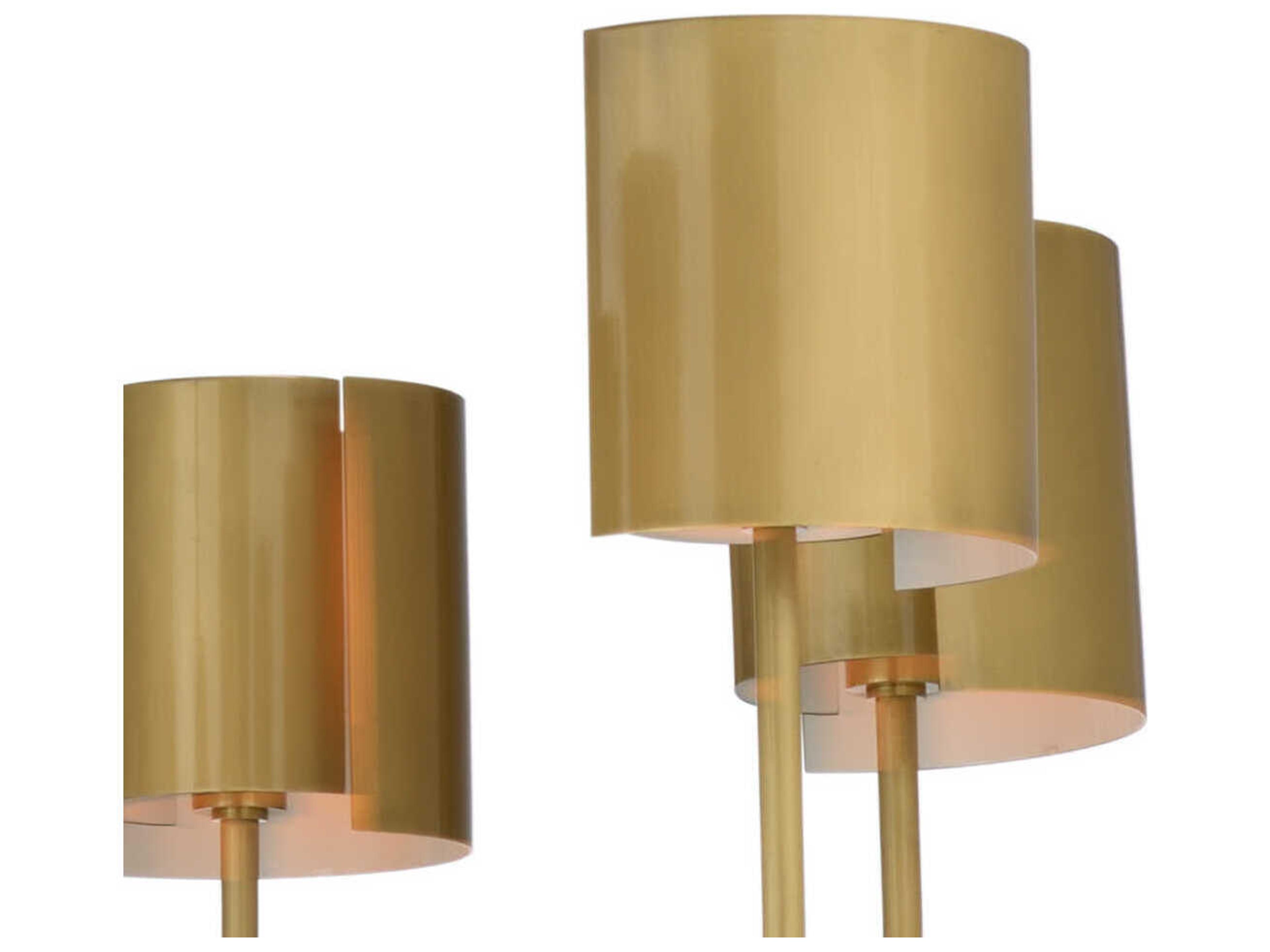 Frederick Cooper 8-Light Antique Brass Candelabra Geometric Linear Chandelier