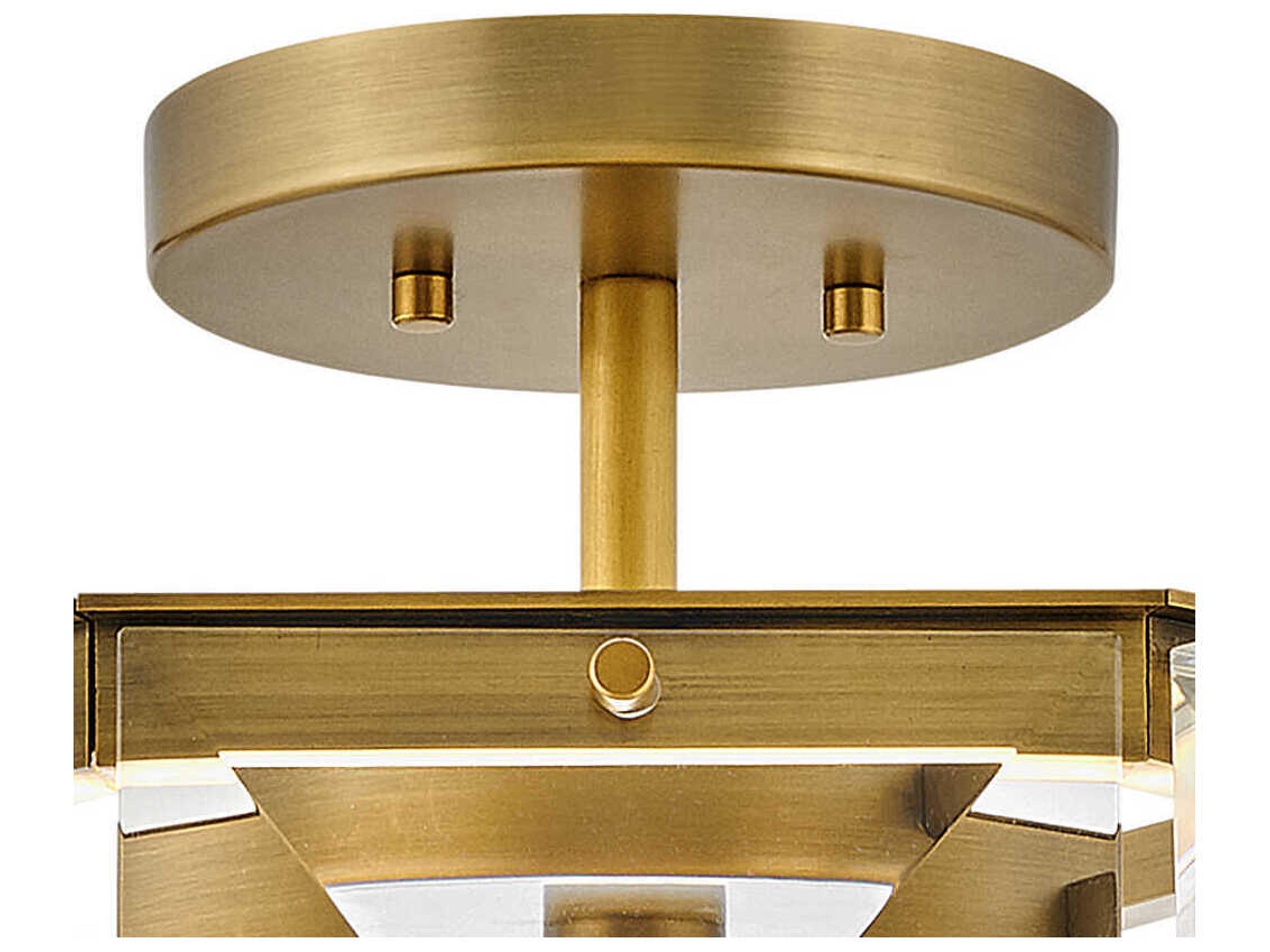 Fredrick Ramond Jolie 1 Light Heritage Brass Crystal LED Geometric Semi Flush Mount
