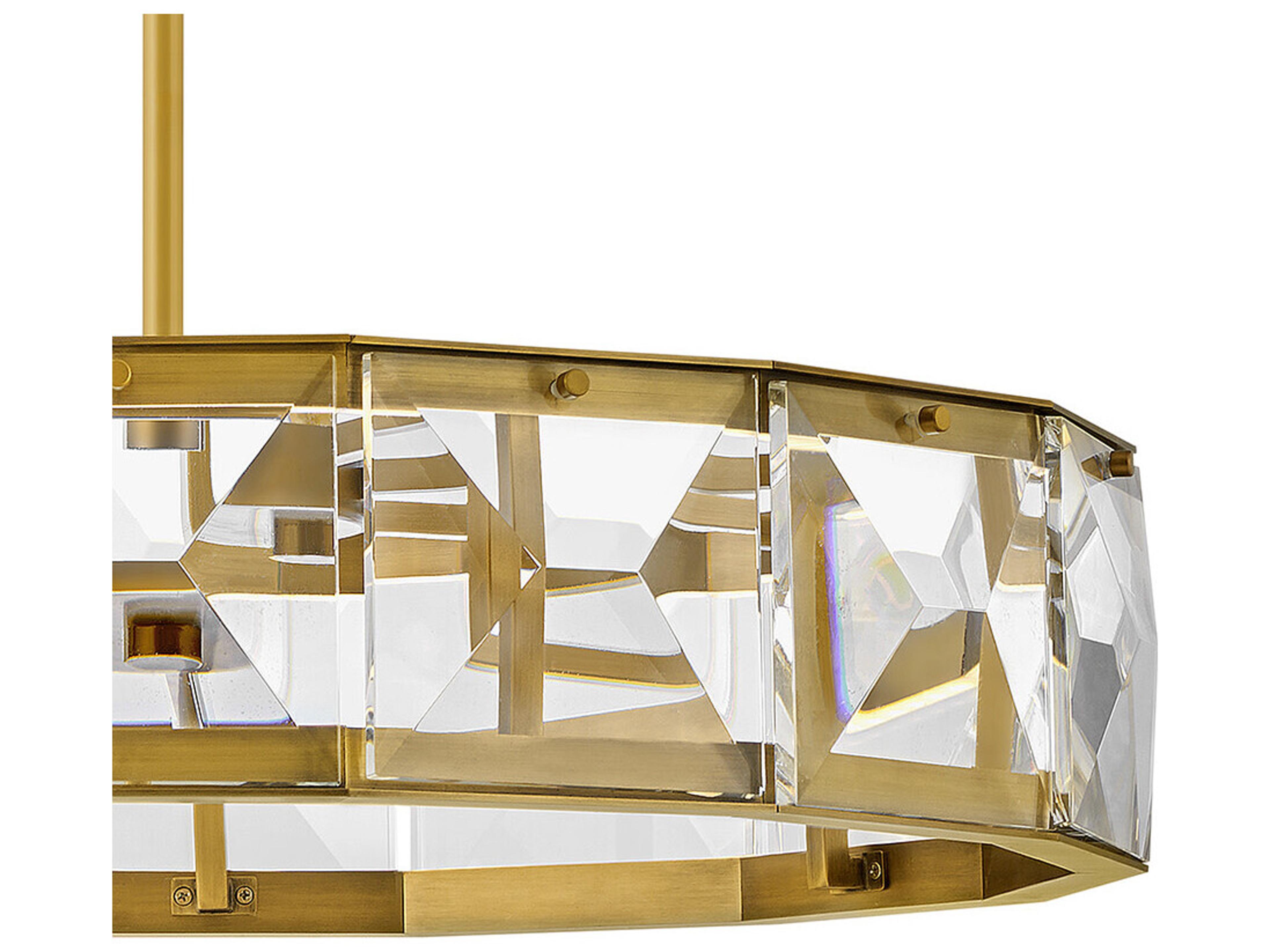 Fredrick Ramond Jolie Heritage Brass Crystal LED Geometric Pendant