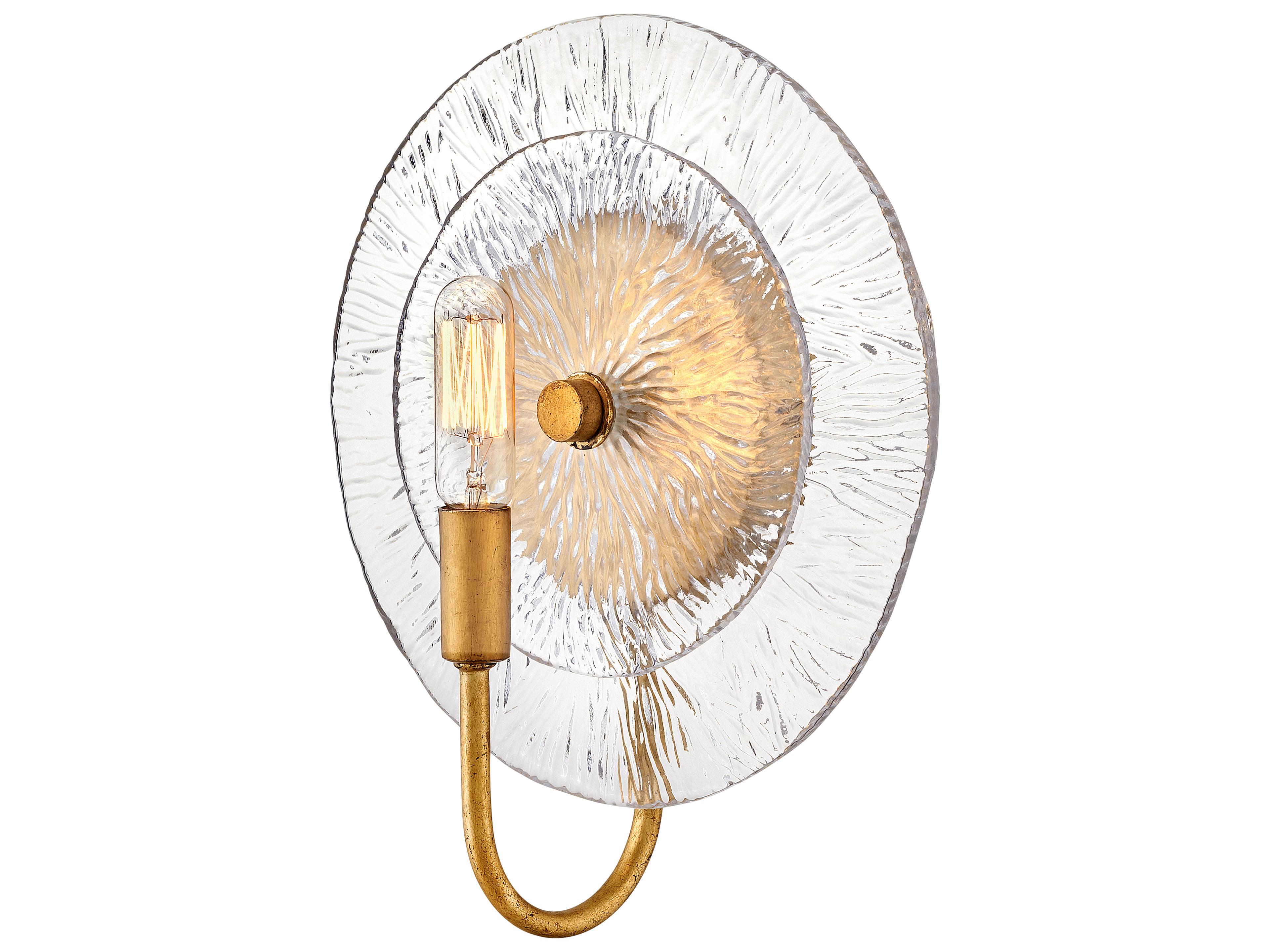 Rene 1-Light Distressed Brass Glass LED Wall Sconce
