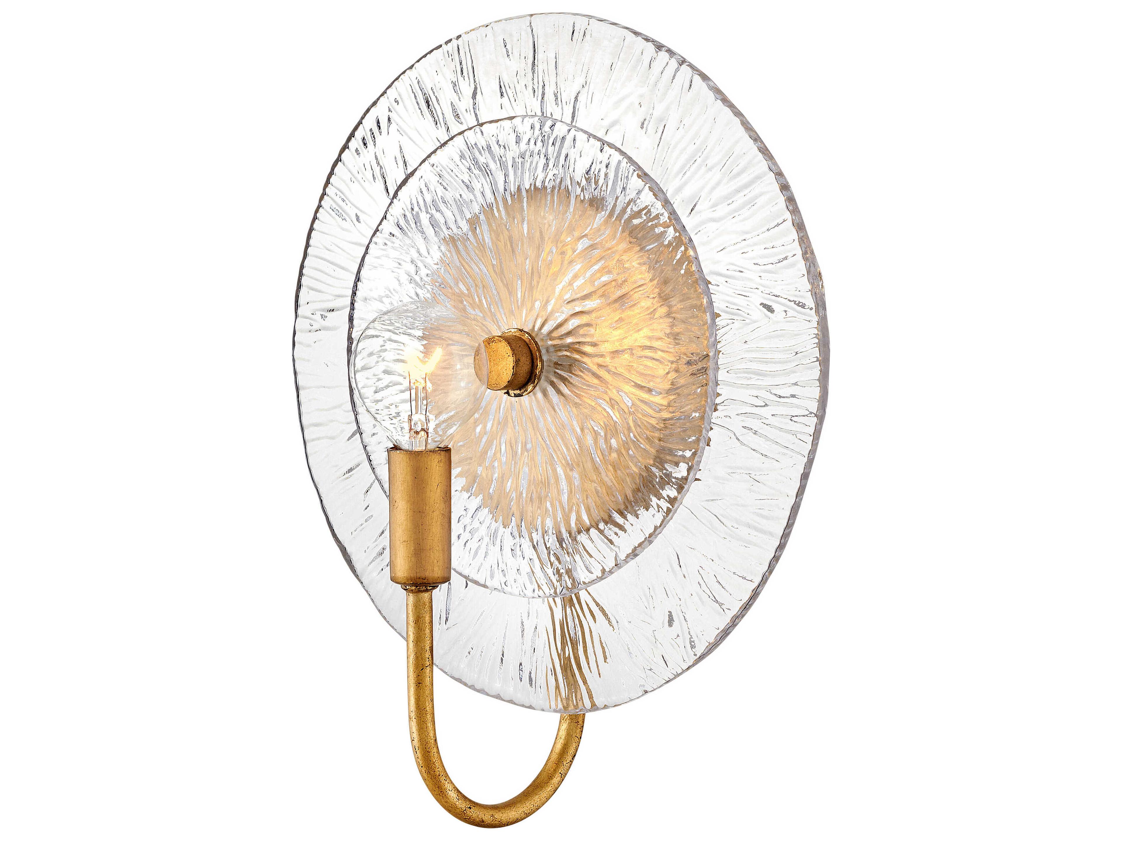 Fredrick Ramond Rene 1-Light Distressed Brass Glass LED Wall Sconce