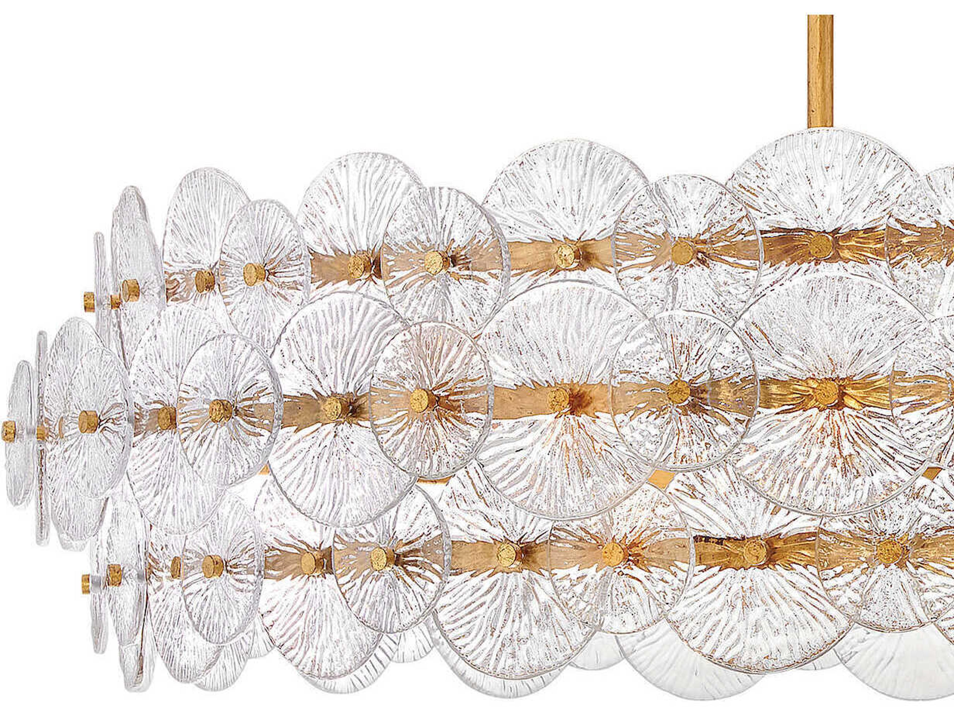 Fredrick Ramond Rene 8-Light Distressed Brass Drum Pendant