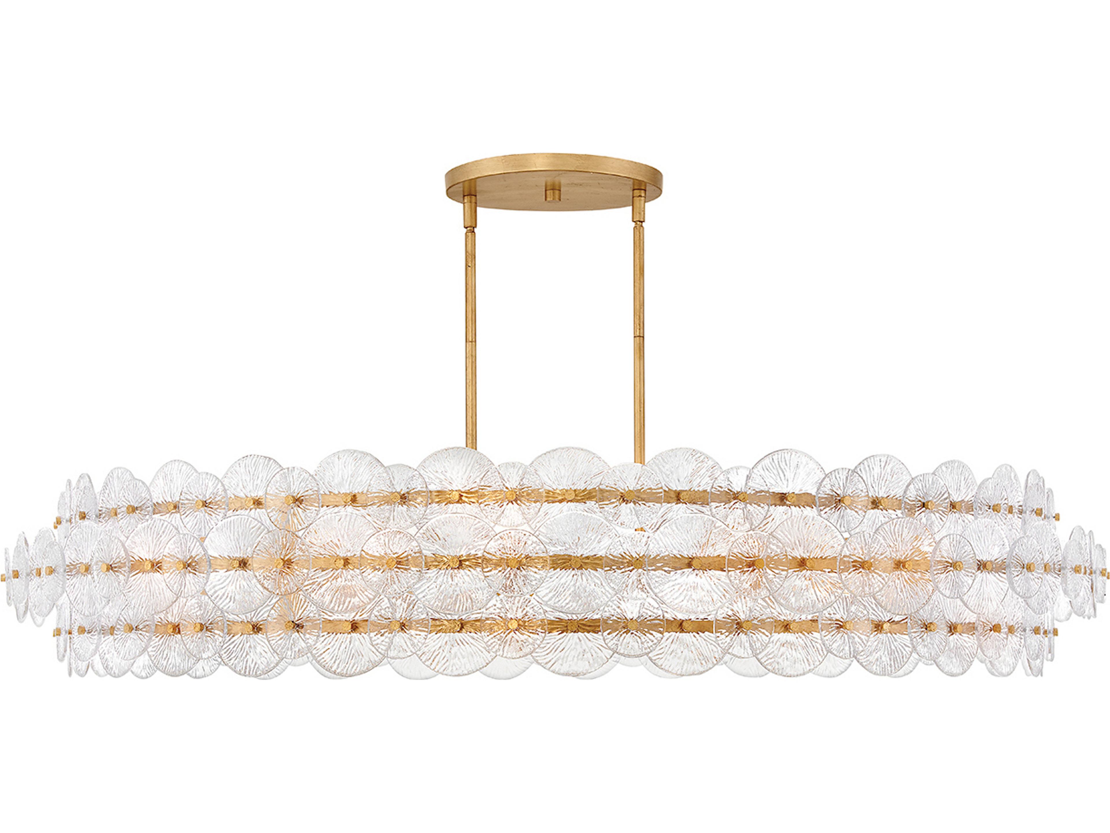 Rene 10-Light Distressed Brass Drum Pendant