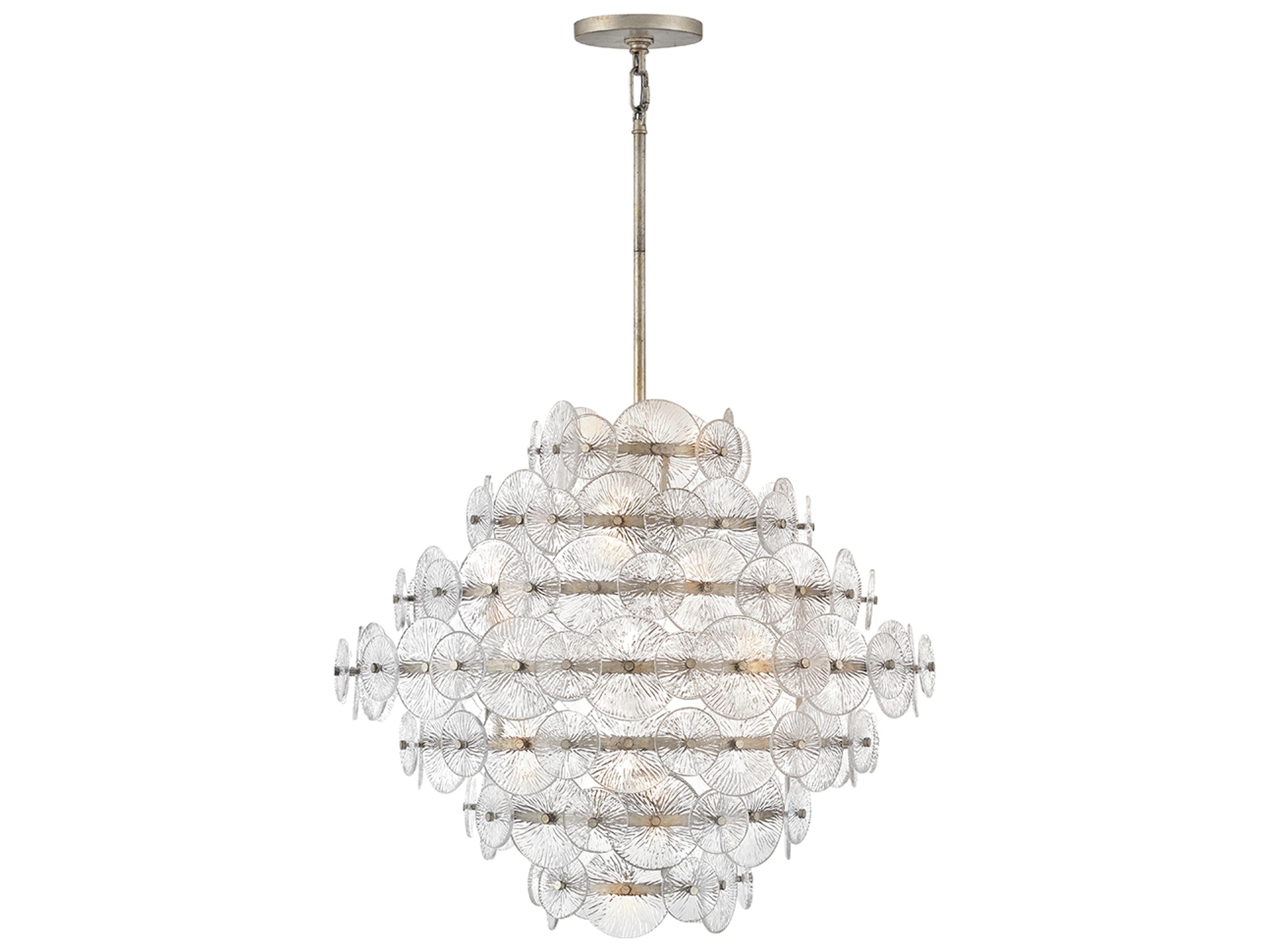 Rene 16-Light Glacial Gray Tiered Pendant