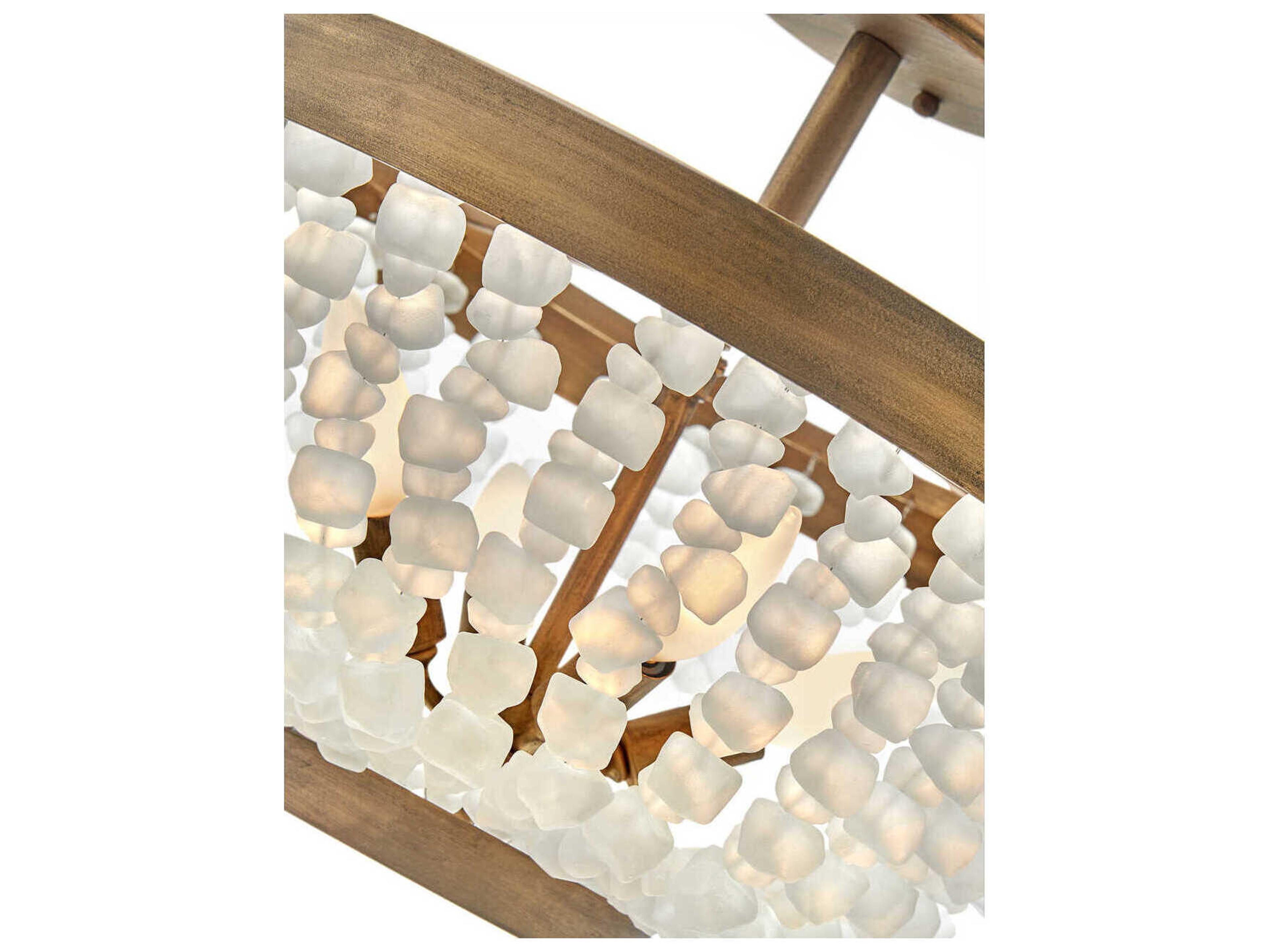 Fredrick Ramond Dune 4-Light Burnished Gold Glass Semi Flush Mount