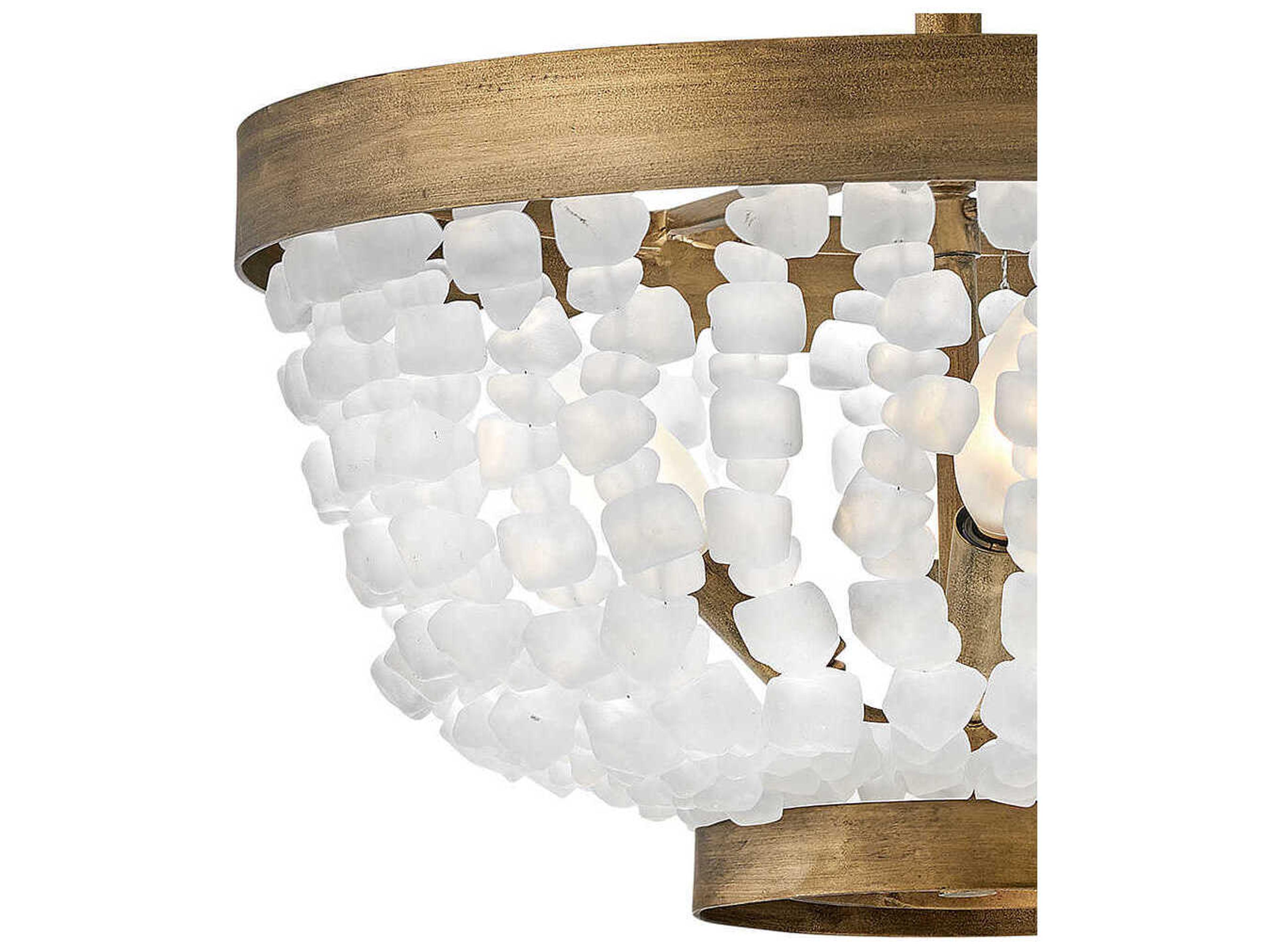 Fredrick Ramond Dune 4-Light Burnished Gold Glass Semi Flush Mount