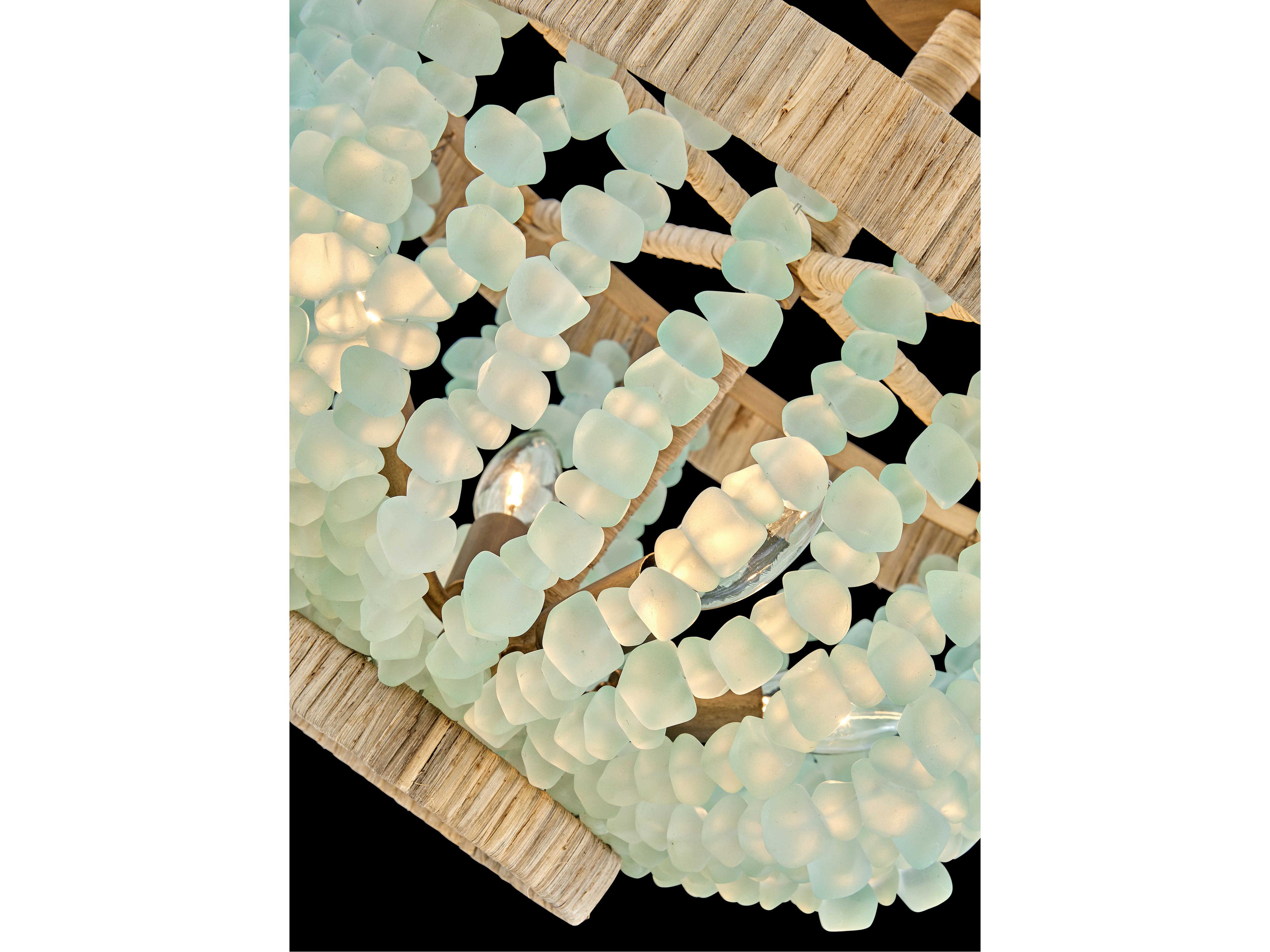 Fredrick Ramond Dune 4-Light Burnished Gold Glass LED Semi Flush Mount