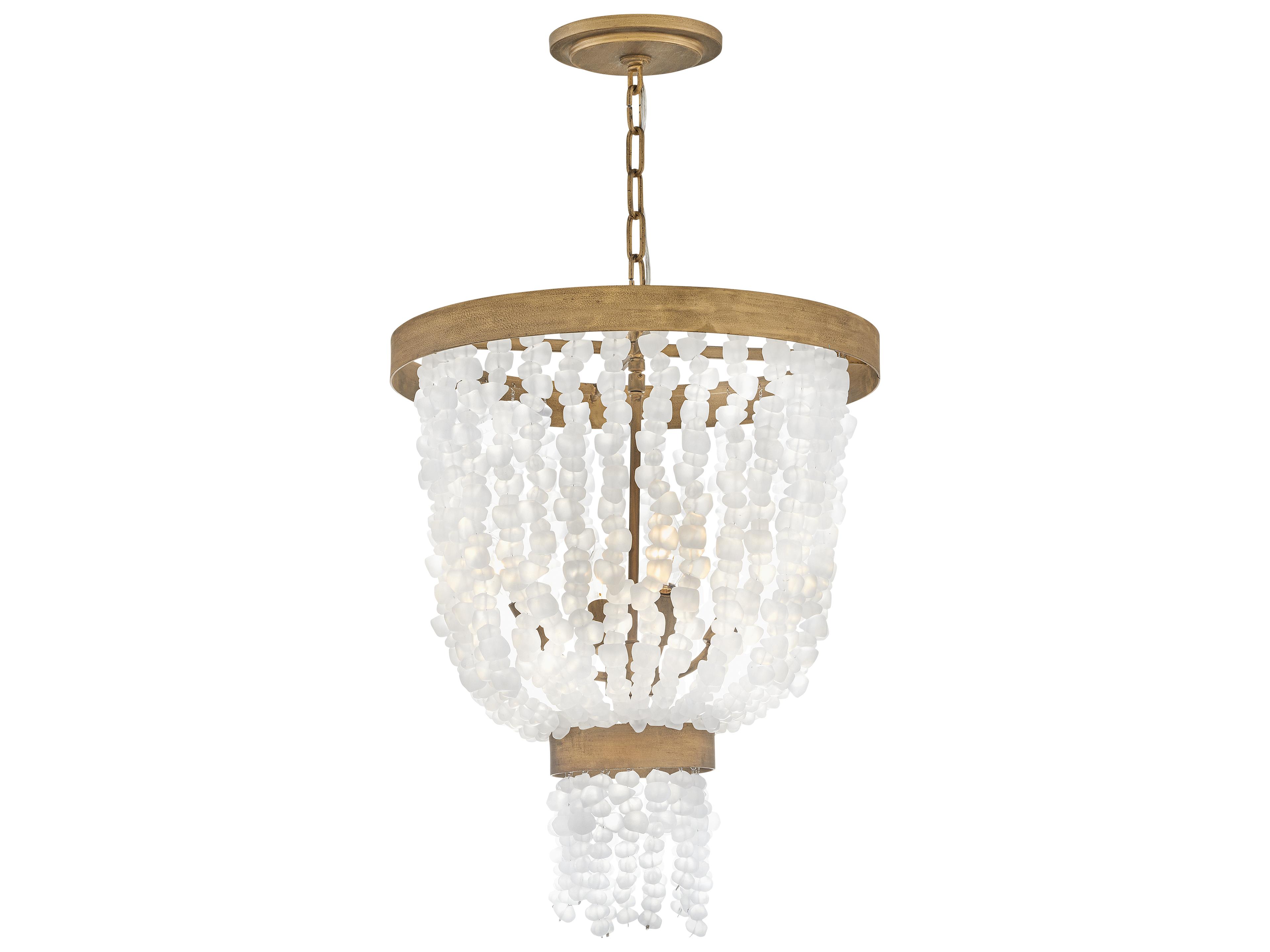 Dune 4-Light Burnished Gold Glass LED Pendant