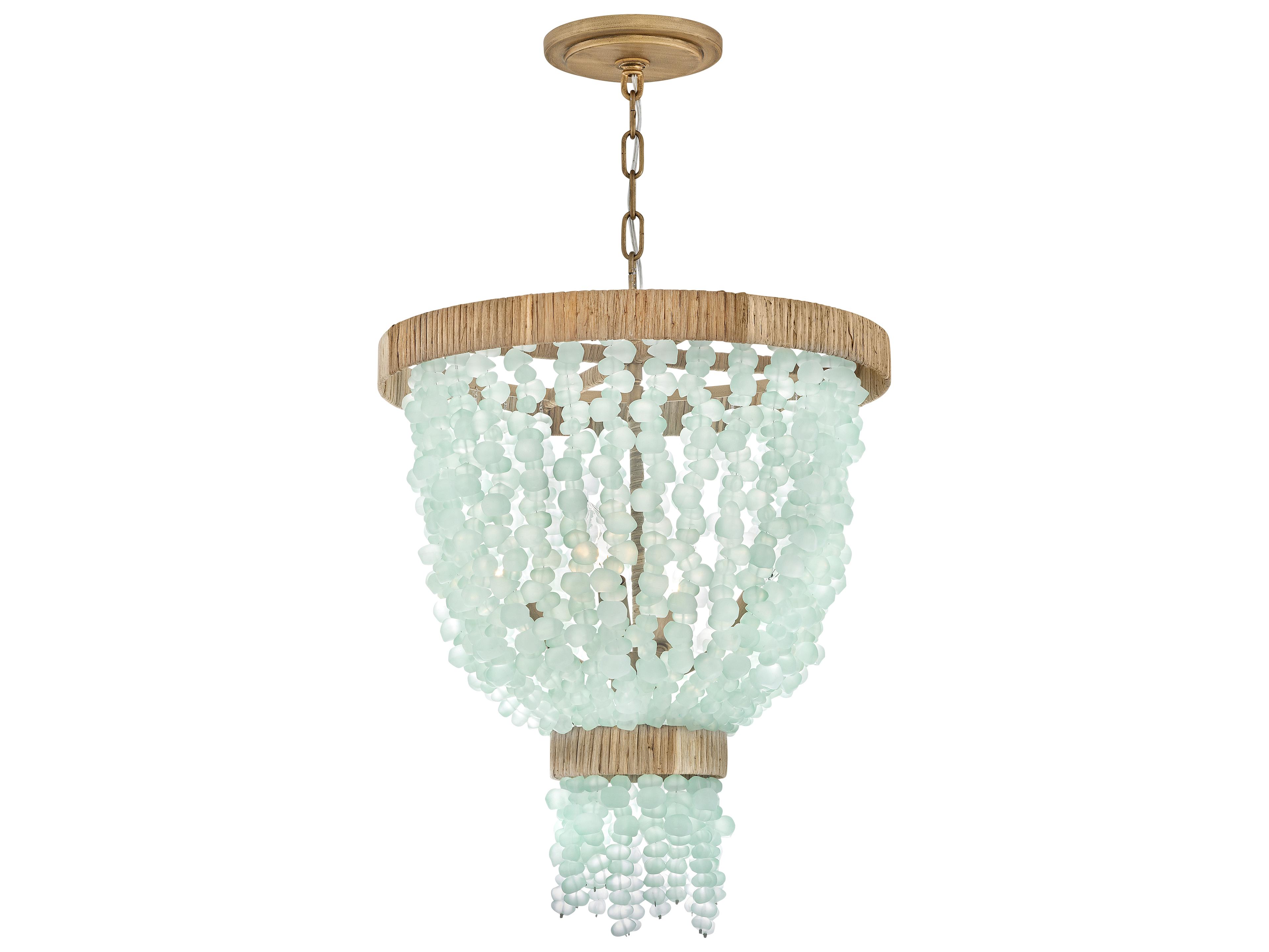 Dune 4-Light Burnished Gold Glass LED Pendant